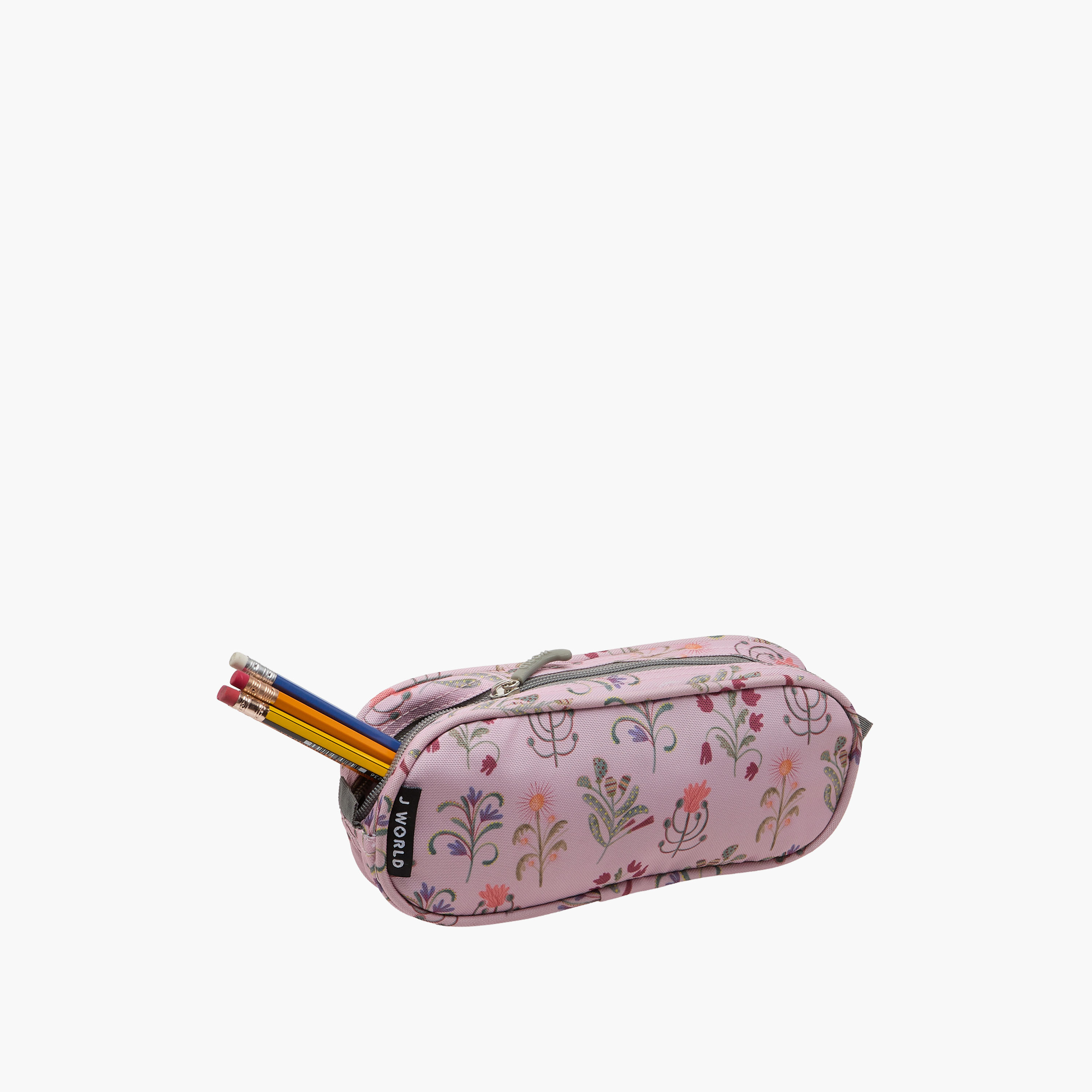 J World All-Over Floral Print Pencil Pouch with Zip Closure-school-stationery-pencilcases-image-5