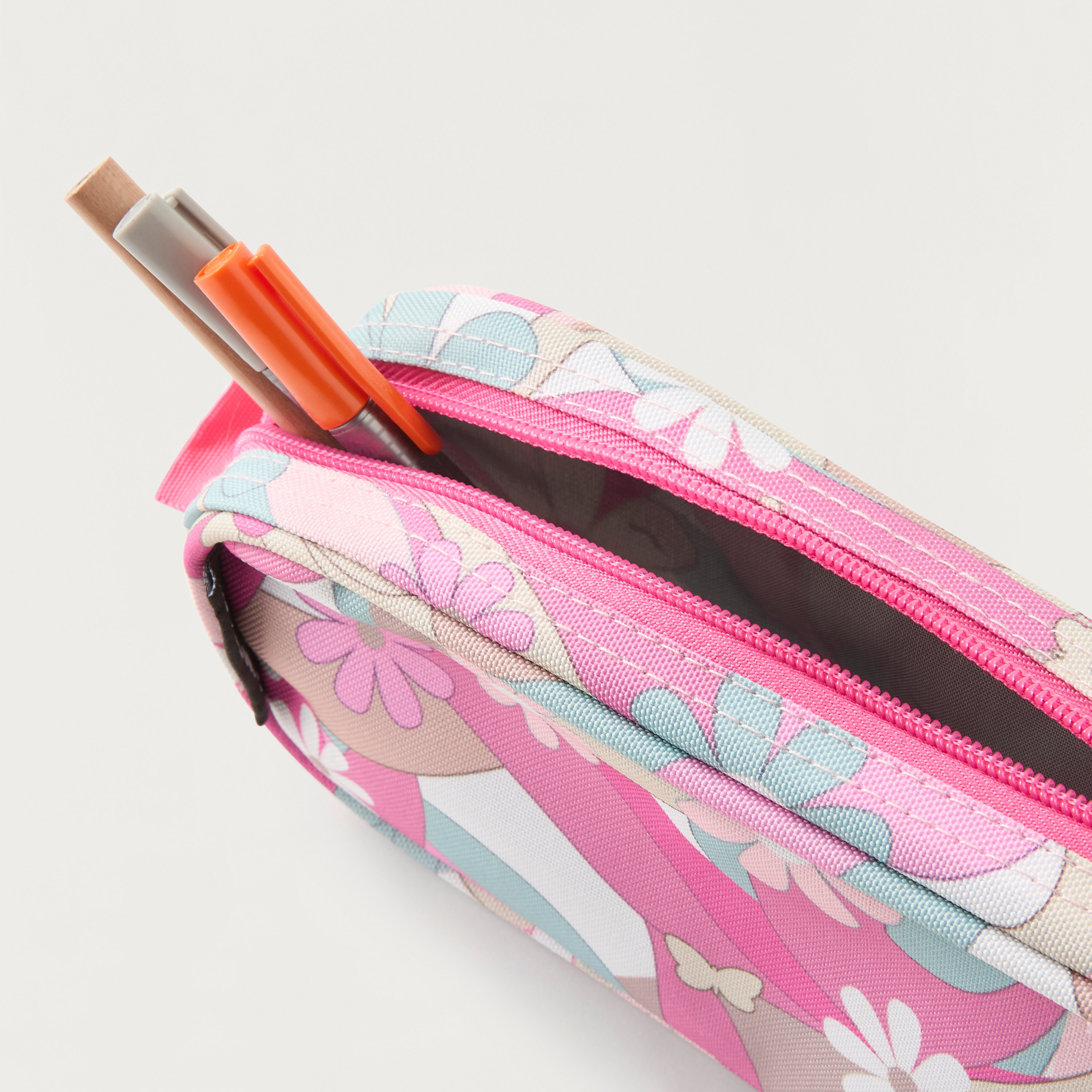 J World All-Over Floral Print Pencil Pouch with Zip Closure-school-stationery-pencilcases-image-4