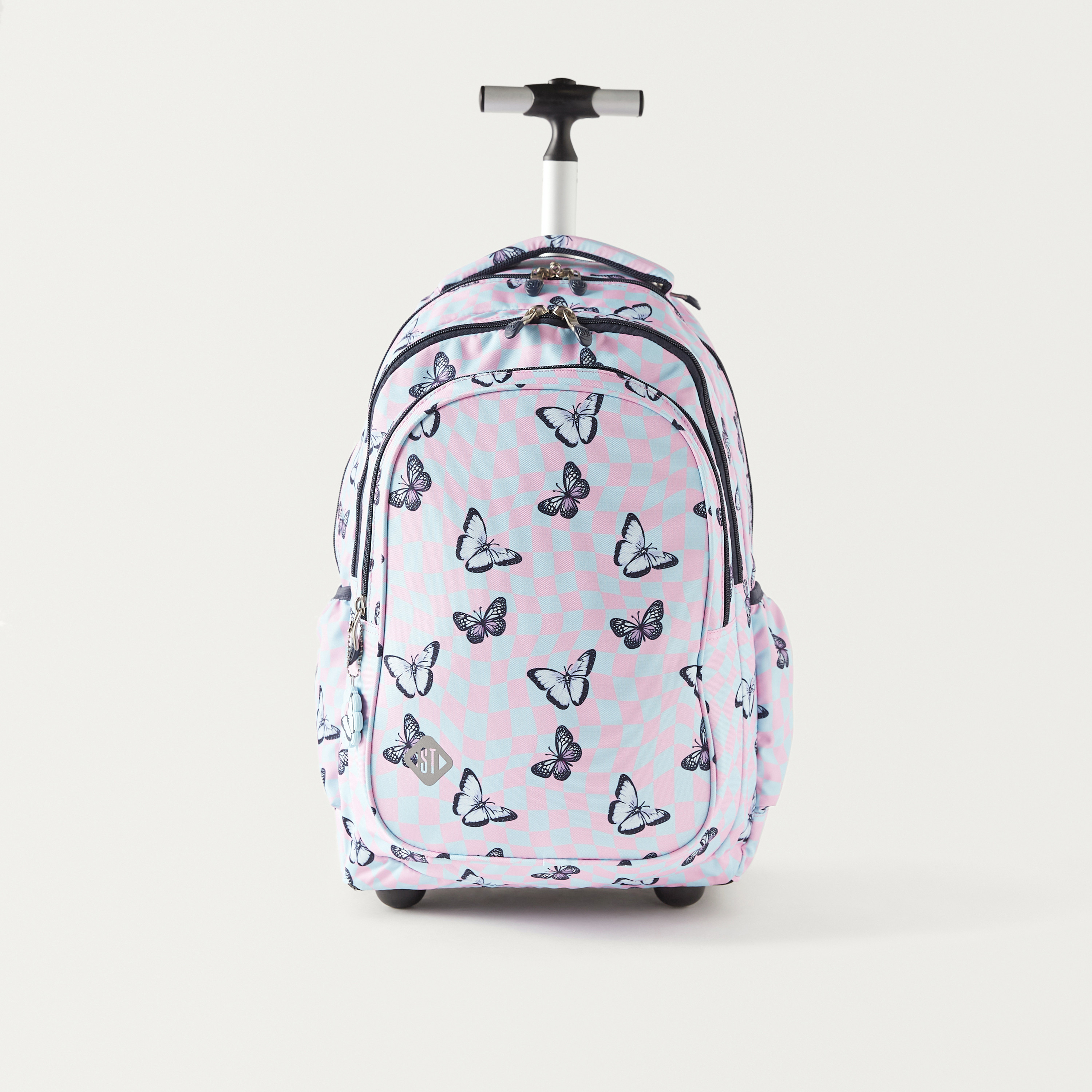 شنطة ترولي سوفت كيس بطبعات ومقبض قابل للسحب من سانت. رايت-school-bagsandbackpacks-trolleybags-image-1