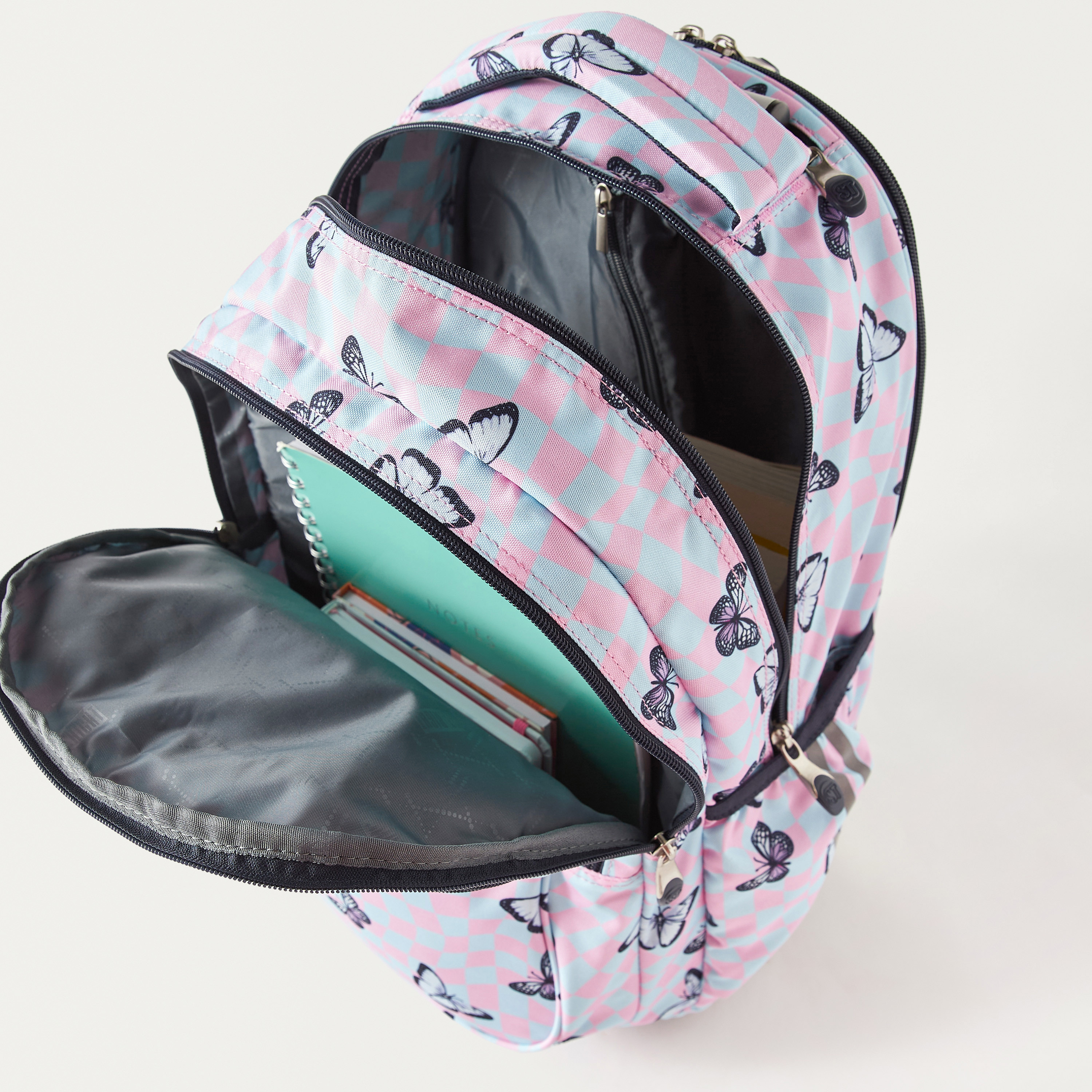شنطة ترولي سوفت كيس بطبعات ومقبض قابل للسحب من سانت. رايت-school-bagsandbackpacks-trolleybags-image-11
