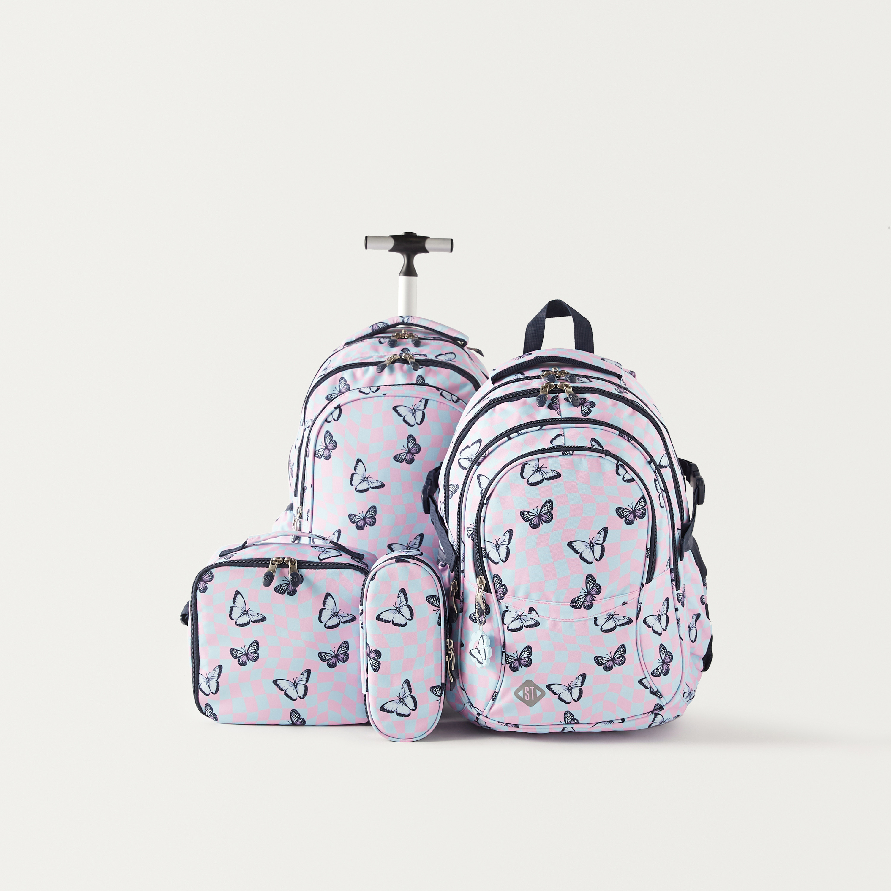 شنطة ترولي سوفت كيس بطبعات ومقبض قابل للسحب من سانت. رايت-school-bagsandbackpacks-trolleybags-image-13
