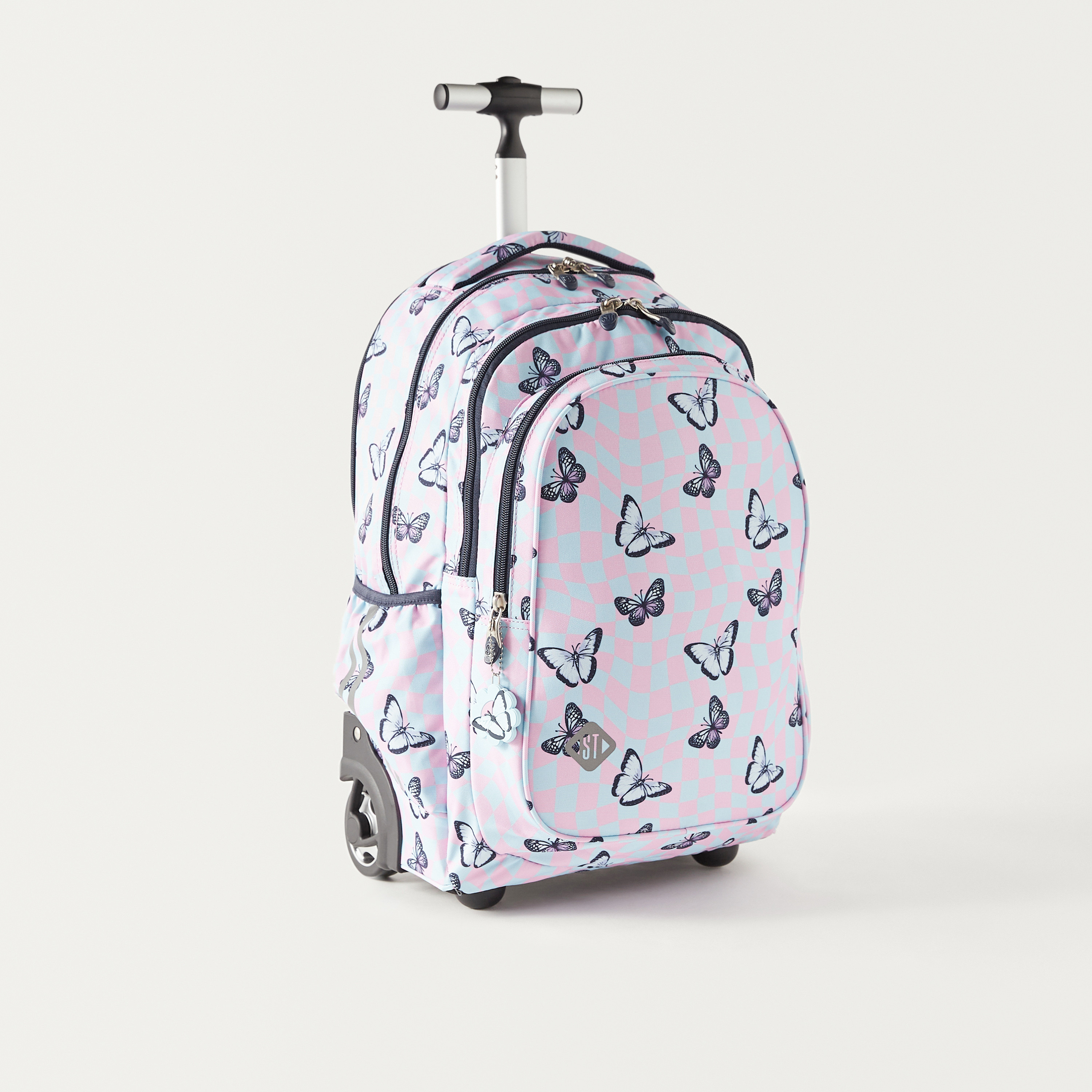شنطة ترولي سوفت كيس بطبعات ومقبض قابل للسحب من سانت. رايت-school-bagsandbackpacks-trolleybags-image-2