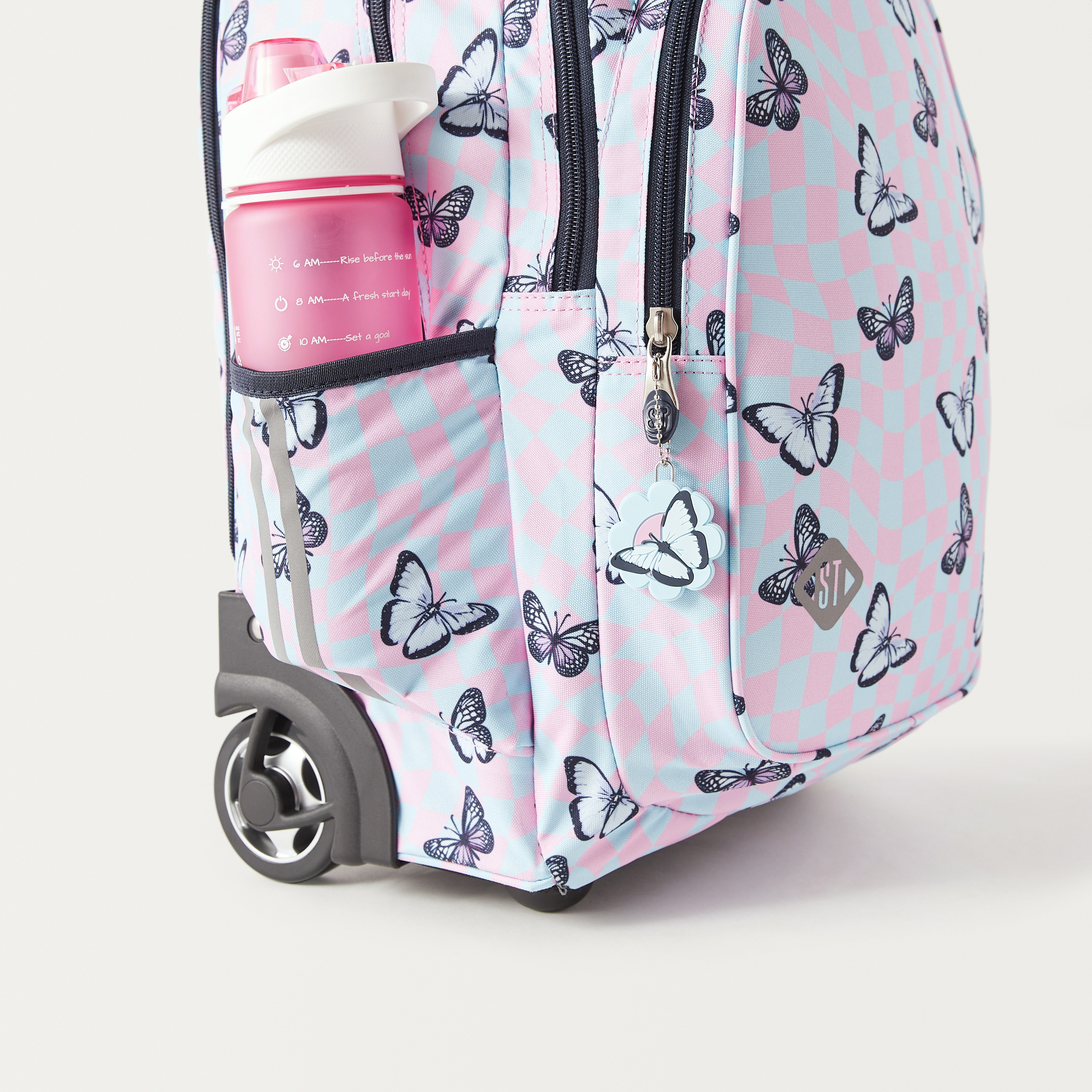 شنطة ترولي سوفت كيس بطبعات ومقبض قابل للسحب من سانت. رايت-school-bagsandbackpacks-trolleybags-image-4
