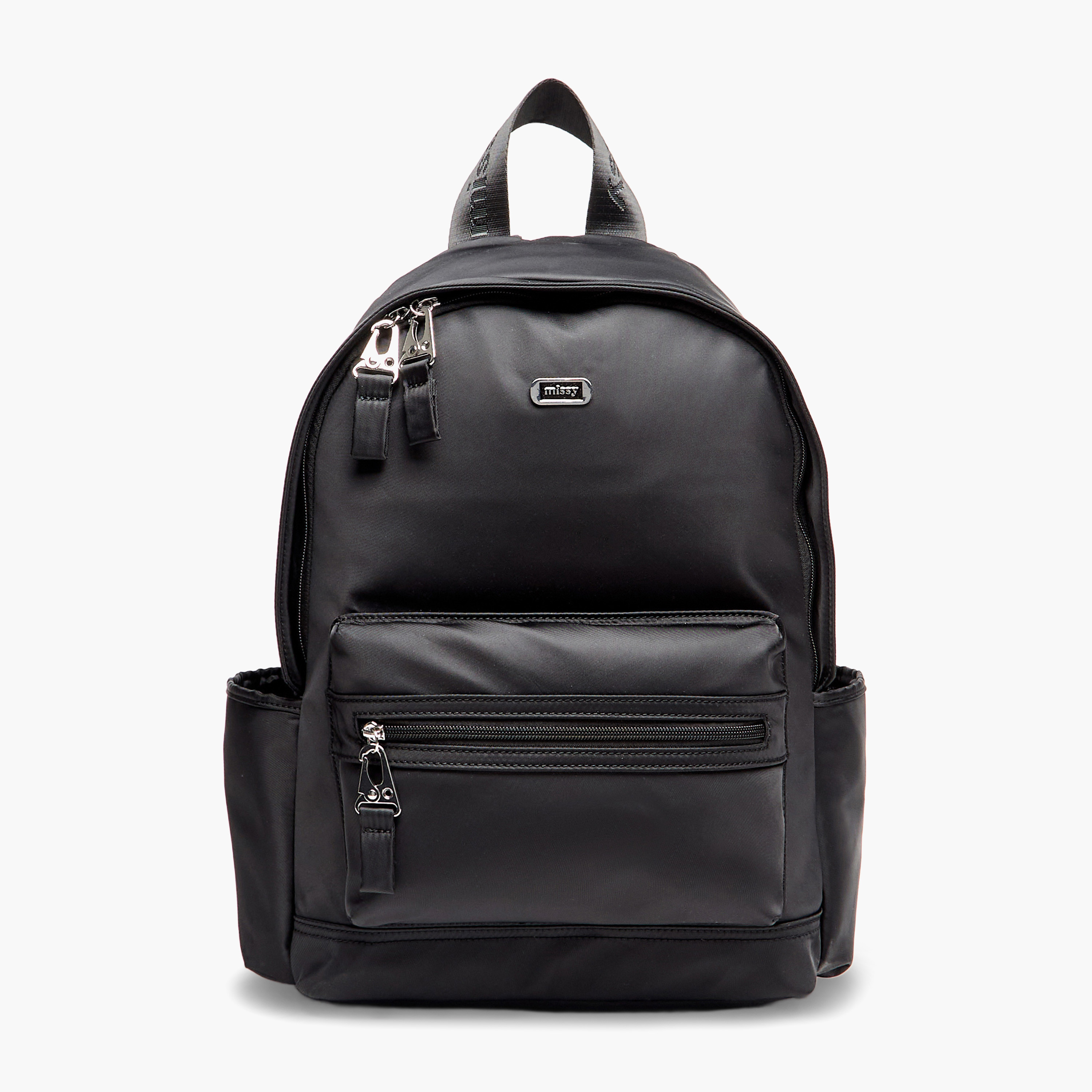شنطة ظهر سادة بحمّالات قابل للتعديل وسحاب إغلاق من ميسي-women-bagsandwallets-backpacks-image-1