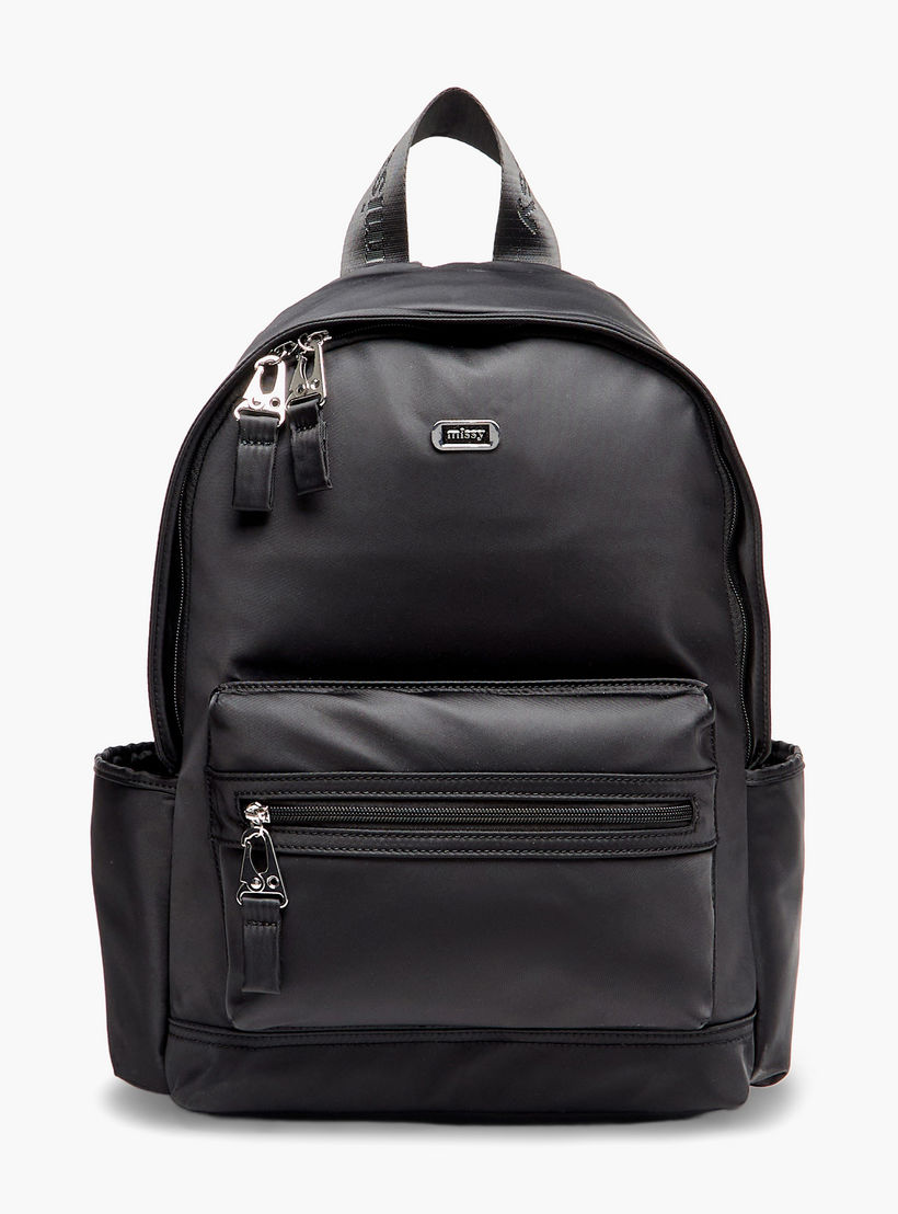 شنطة ظهر سادة بحمّالات قابل للتعديل وسحاب إغلاق من ميسي-women-bagsandwallets-backpacks-image-1