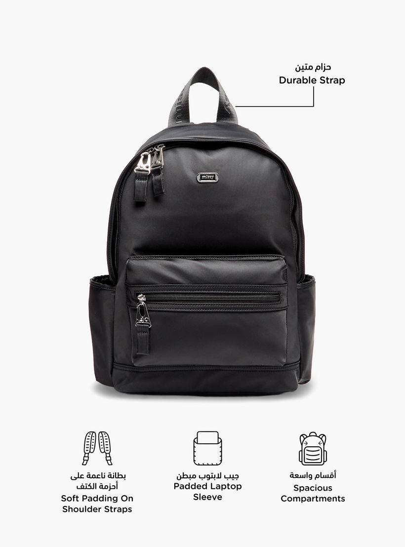 شنطة ظهر سادة بحمّالات قابل للتعديل وسحاب إغلاق من ميسي-women-bagsandwallets-backpacks-image-2