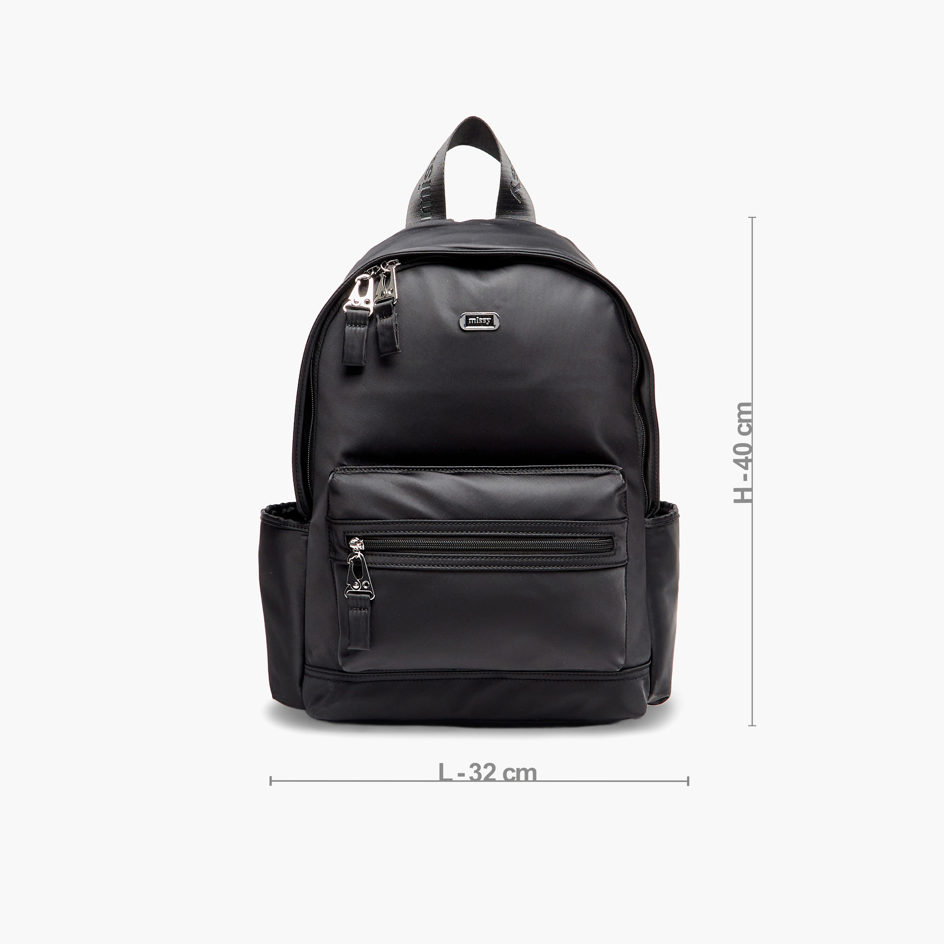 شنطة ظهر سادة بحمّالات قابل للتعديل وسحاب إغلاق من ميسي-women-bagsandwallets-backpacks-image-3