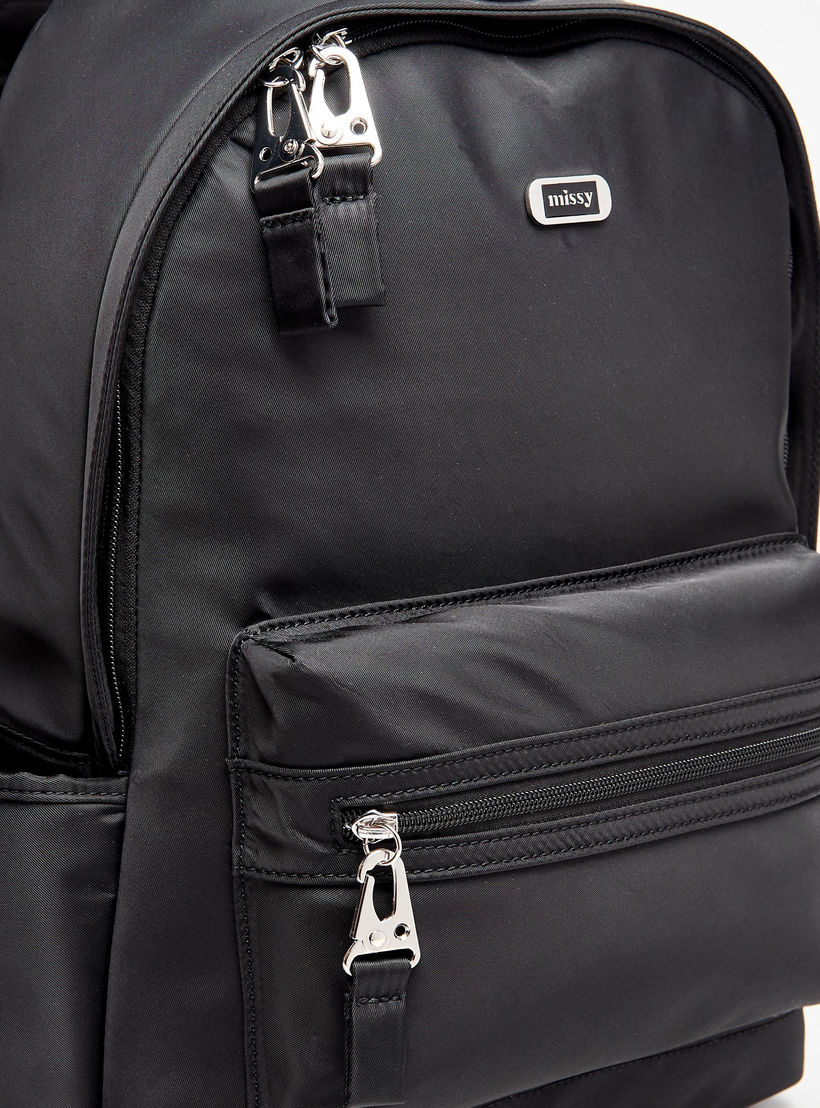شنطة ظهر سادة بحمّالات قابل للتعديل وسحاب إغلاق من ميسي-women-bagsandwallets-backpacks-image-5