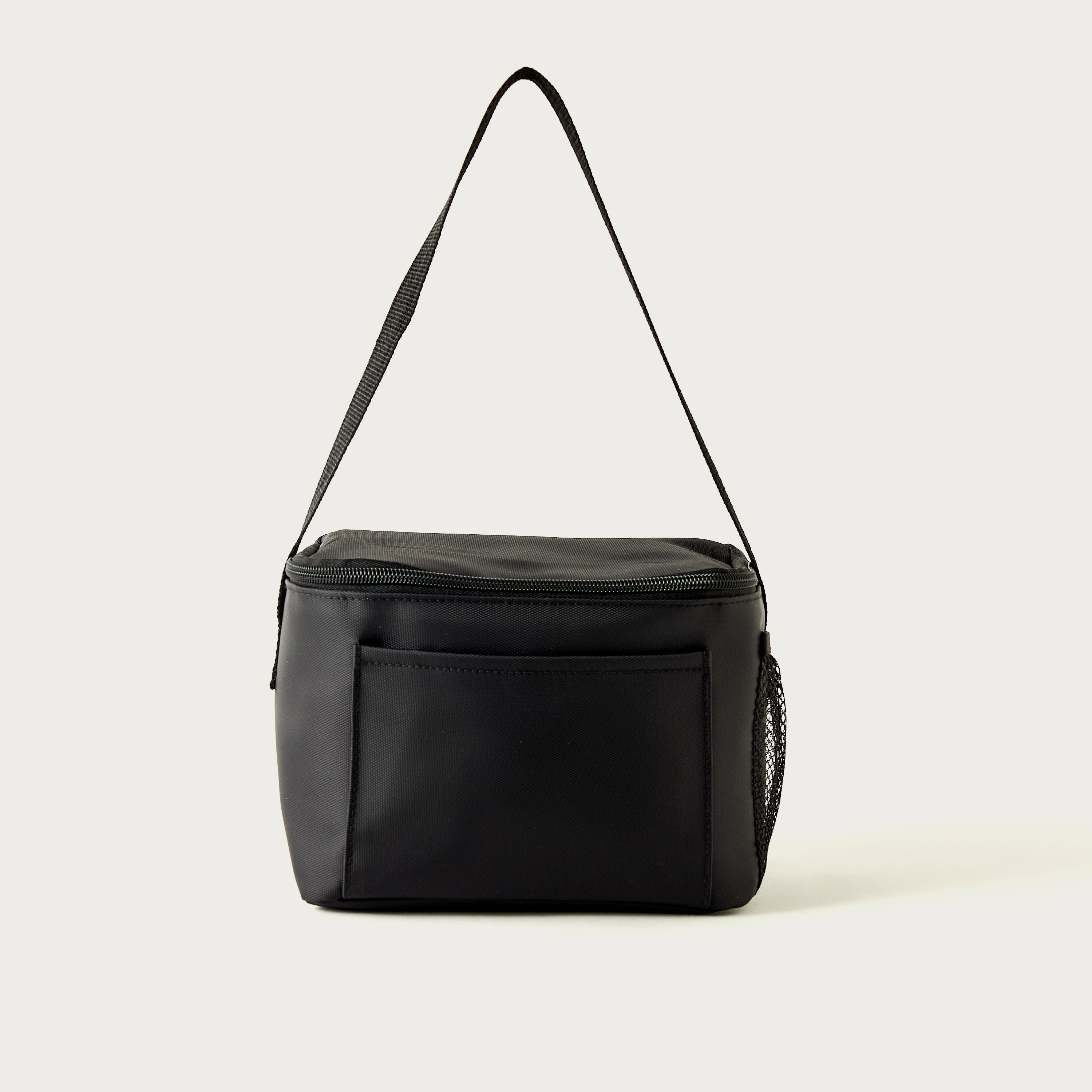 Solid Lunch Bag with Zip Closure and Side Pockets-school-lunchessentials-lunchbags-image-1