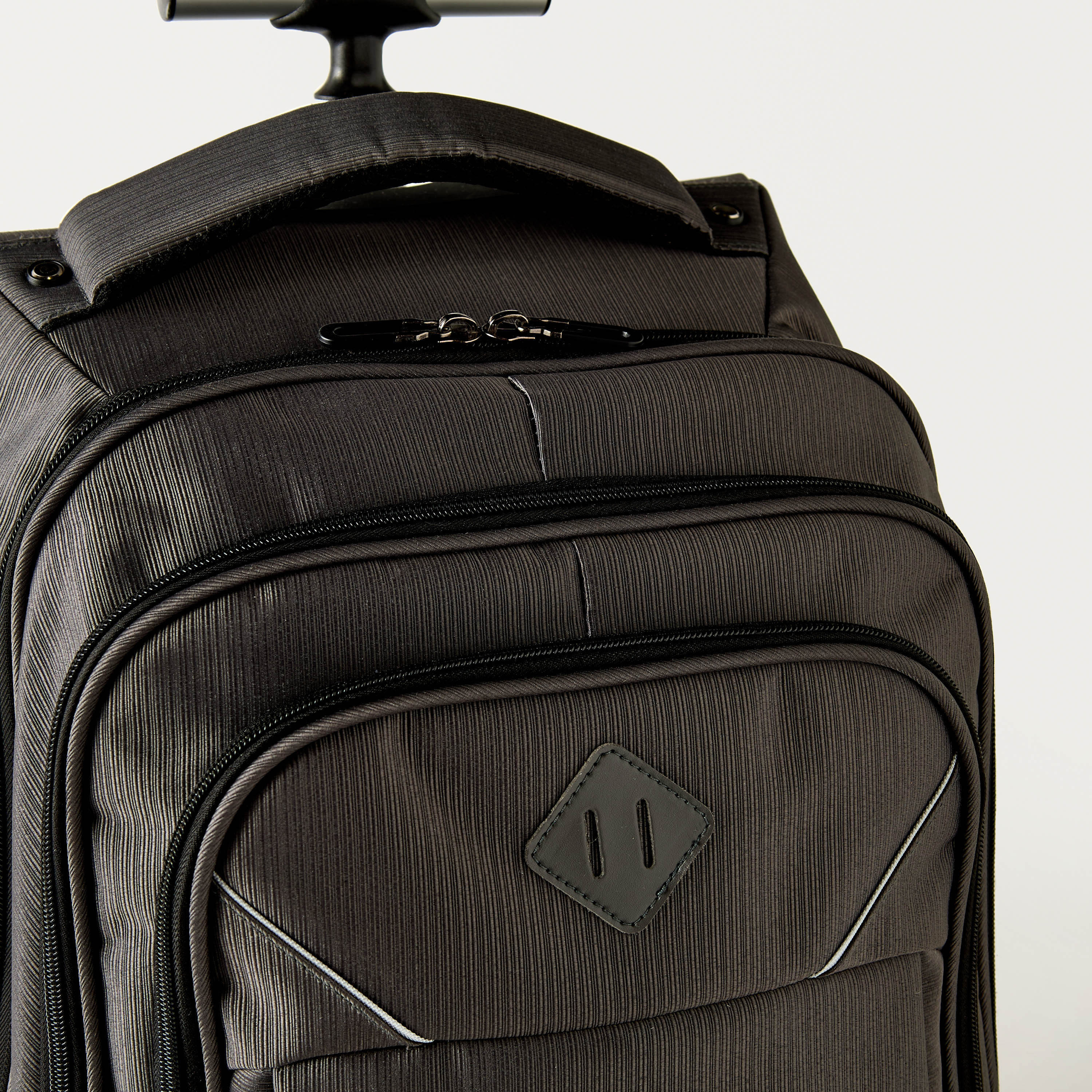 Textured 18-inch Trolley Backpack with Retractable Handle - 47x33x21 cm-school-bagsandbackpacks-trolleybags-image-2