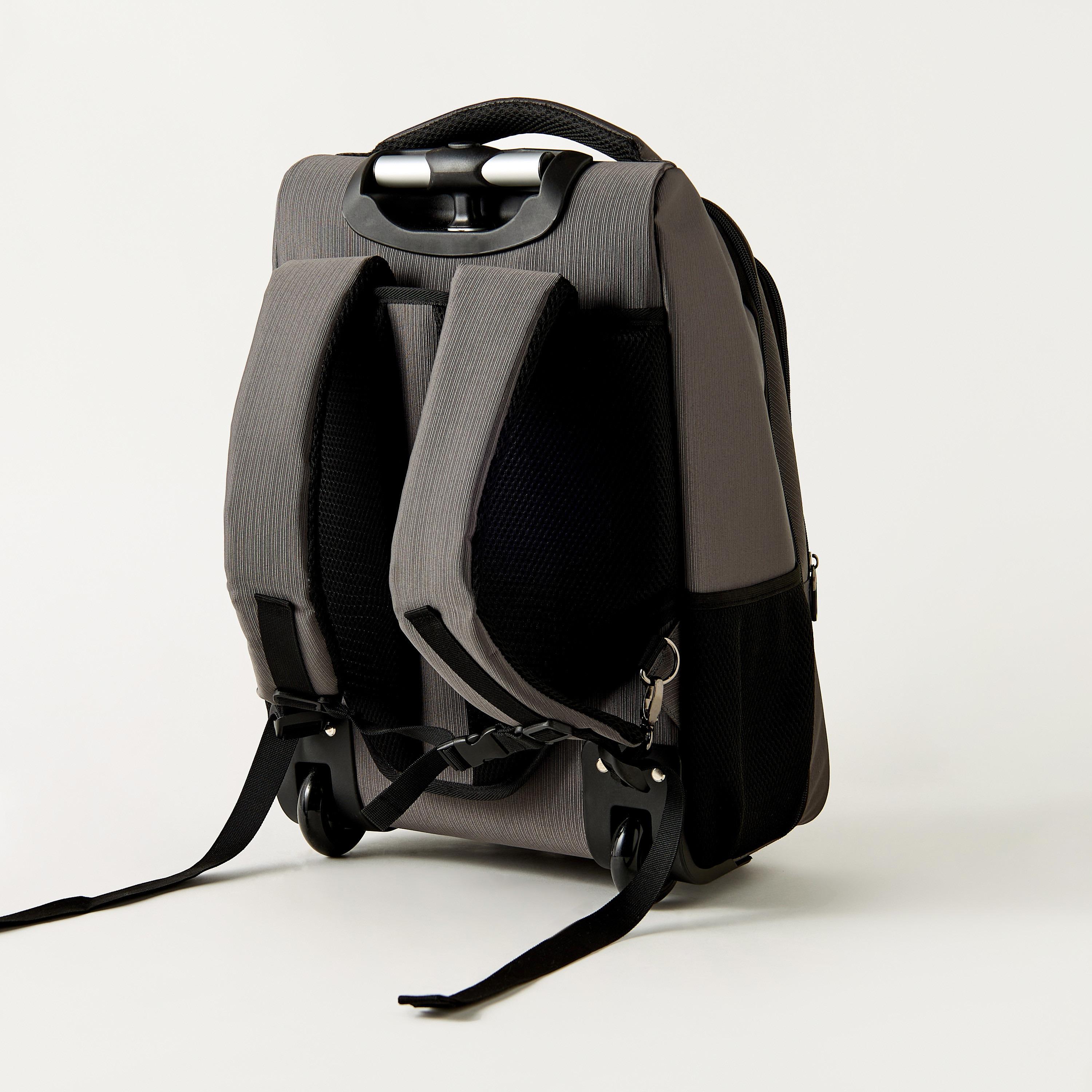 Textured 18-inch Trolley Backpack with Retractable Handle - 47x33x21 cm-school-bagsandbackpacks-trolleybags-image-5