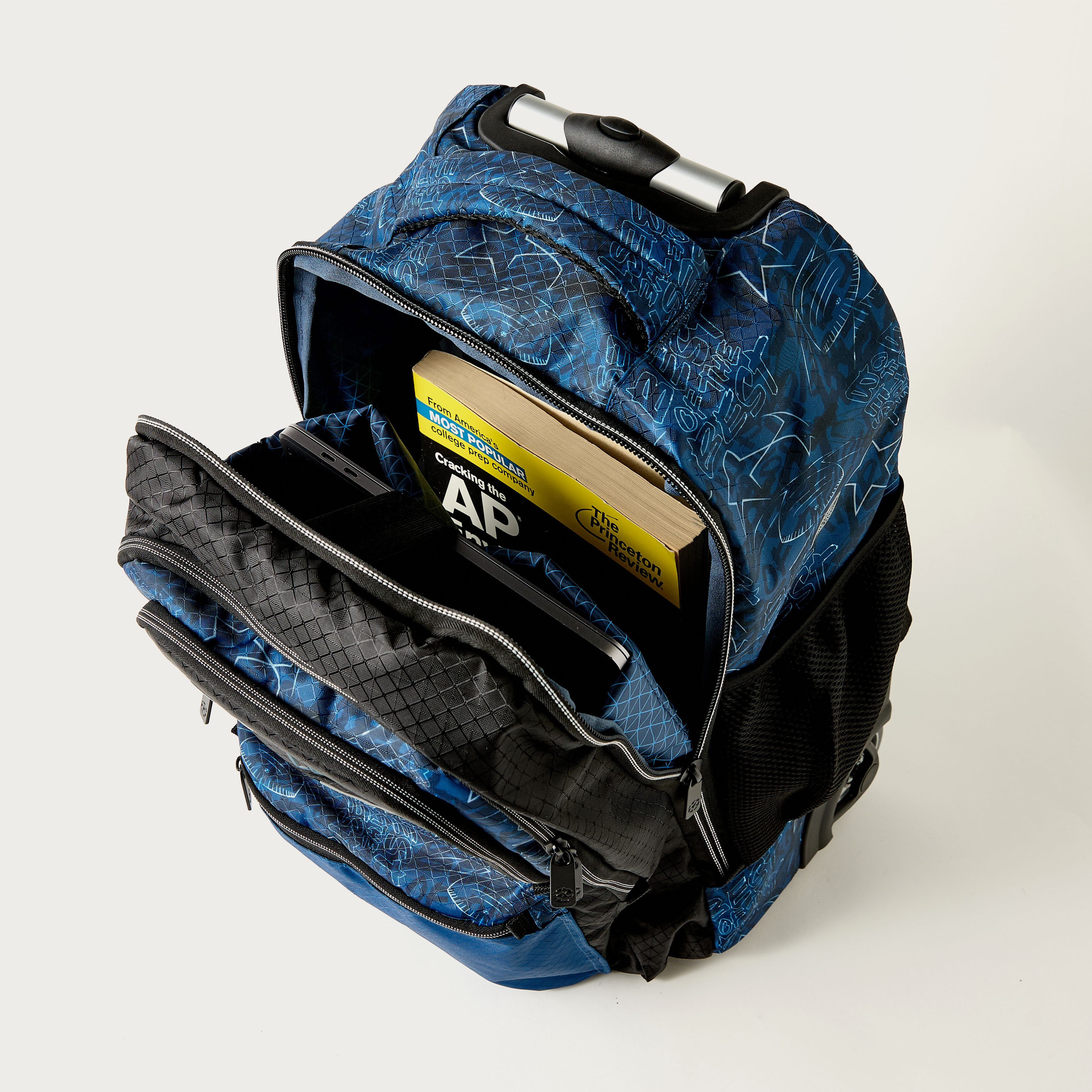 شنطة ظهر ترولي بعجلات 18 بوصة بطبعات كرة قدم من تشامبيونز ليج - 35x23x51 سم-school-bagsandbackpacks-trolleybags-image-10