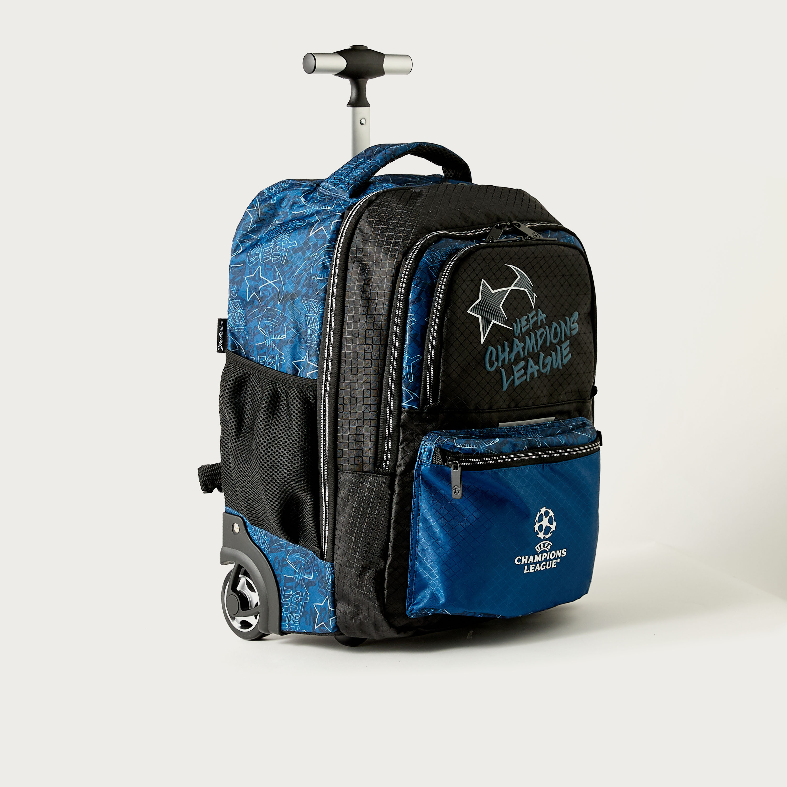 Champions League Football Print 18-inch Trolley Backpack with Wheels - 35x23x51 cms-school-bagsandbackpacks-trolleybags-image-3