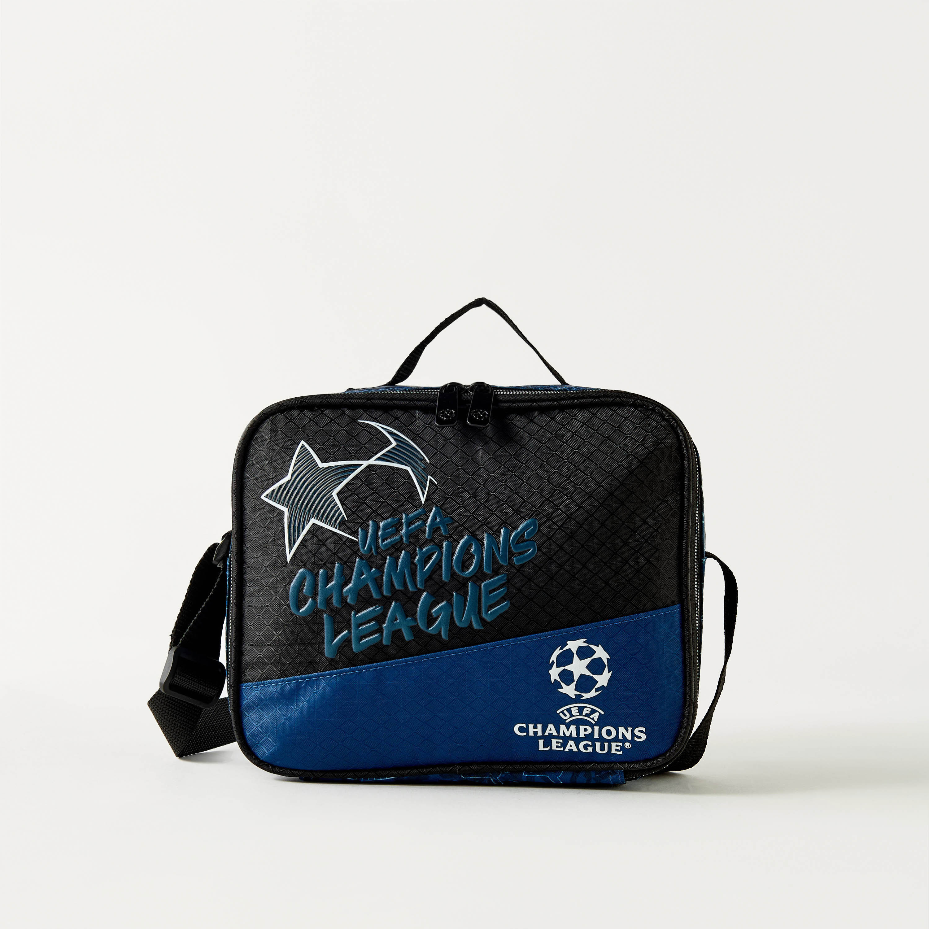 Champions League Printed Lunch Bag with Adjustable Strap and Zip Closure-school-lunchessentials-lunchbags-image-1