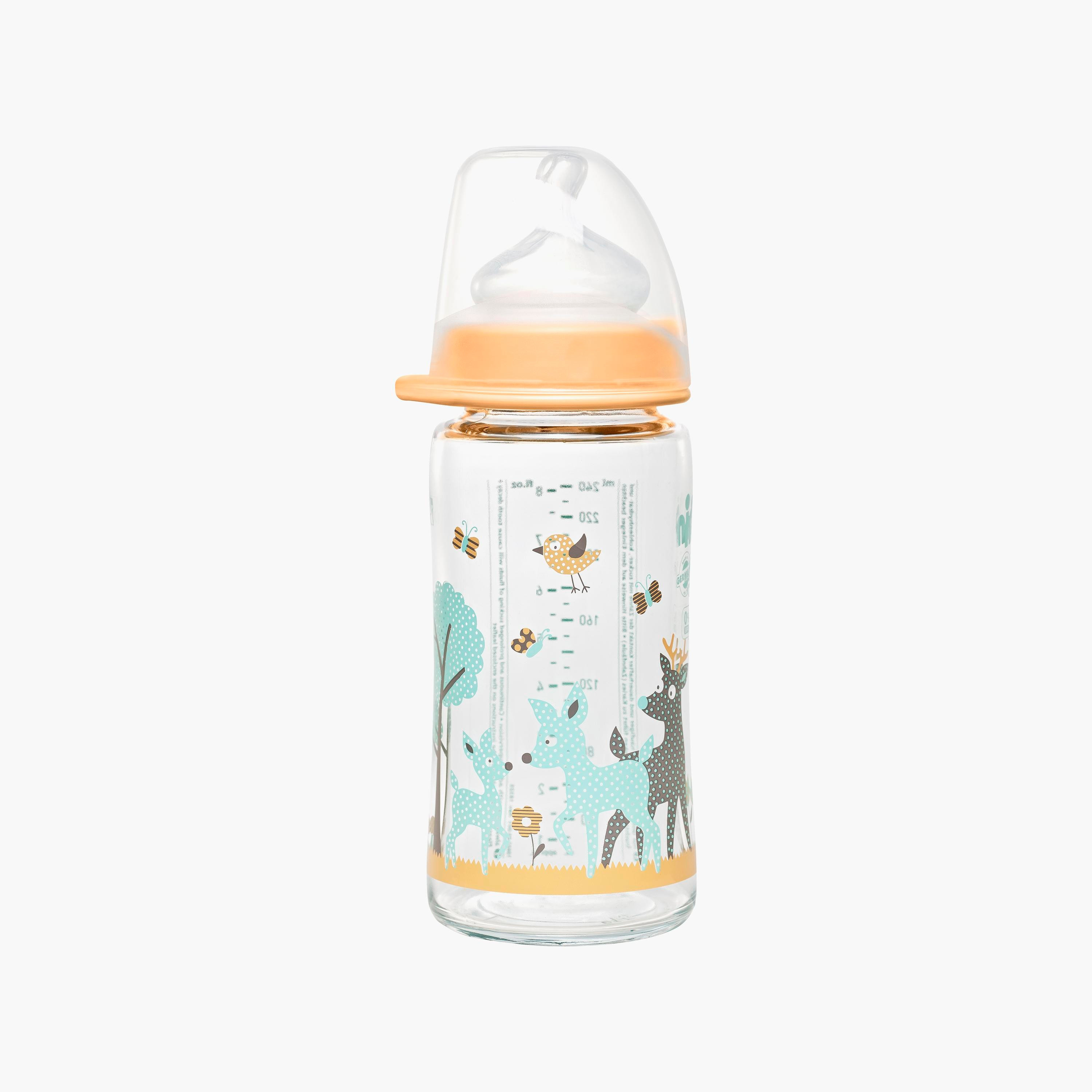 قارورة زجاجية ذات عنق واسع من نيب، غزال، 240 مل-baby-feeding-feedingbottles-bottlesandteats-image-5