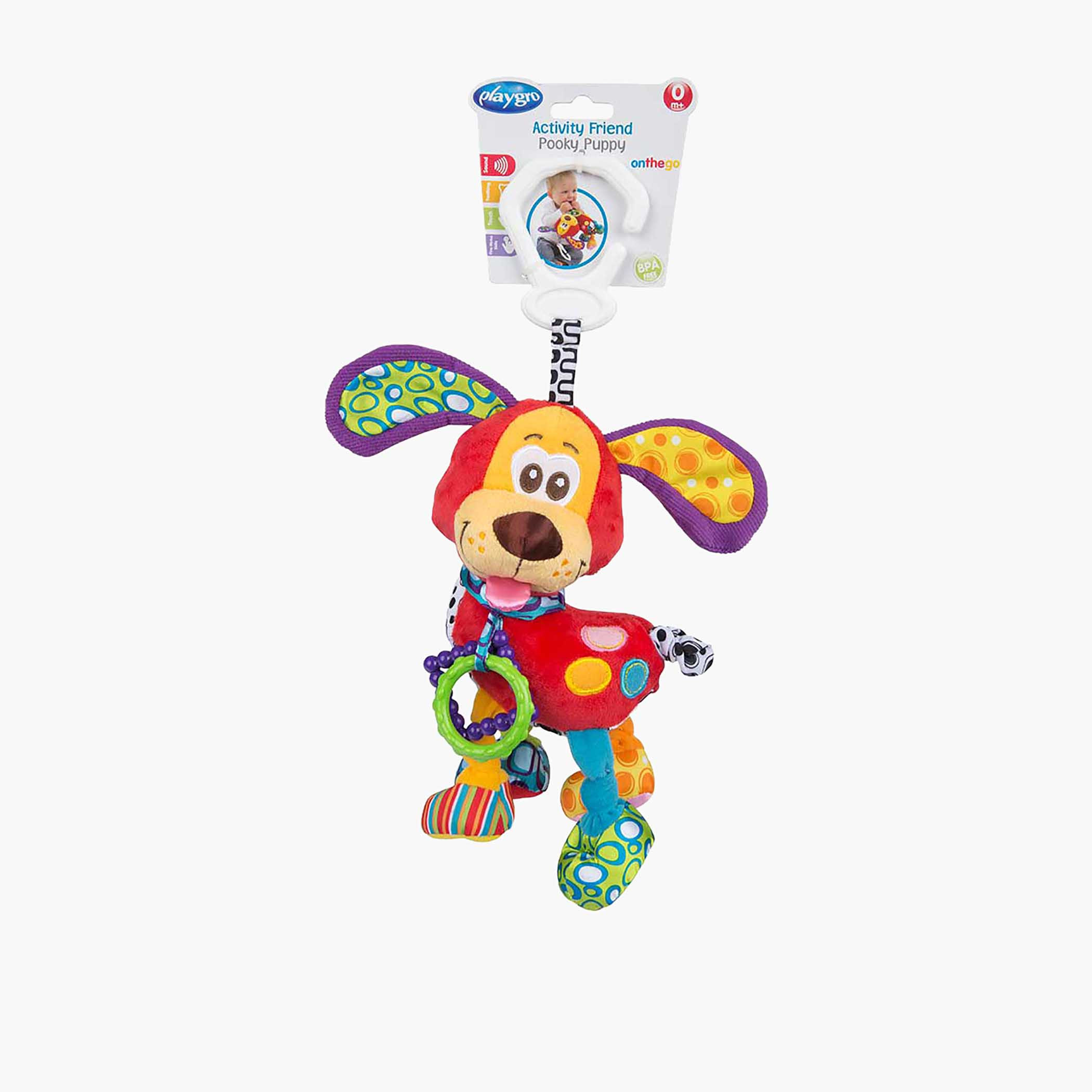 Playgro Pookie Puppy Textured Teething and Stroller Toy-baby-gear-travelaccessories-image-1