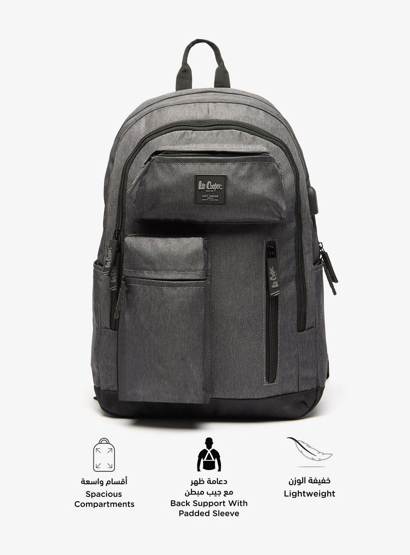 شنطة ظهر مدرسية سادة بأحزمة قابلة للتعديل وسحاب إغلاق من لي كوبر - 32×15×47 سم-cpkids-backtoschool-schoolbagsandbackpacks-backpacks-image-4