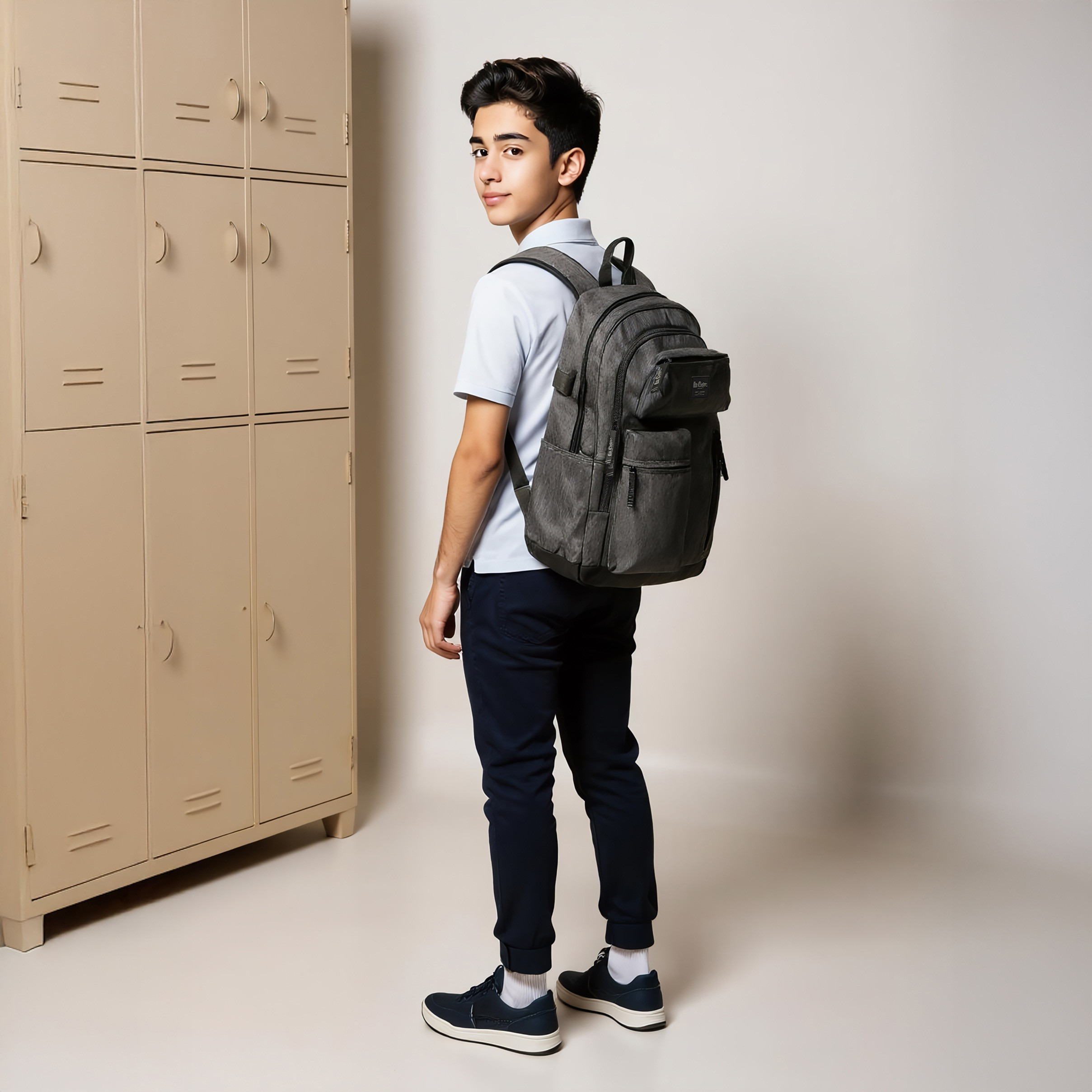 شنطة ظهر سادة بأحزمة قابلة للتعديل وسحّاب إغلاق من لي كوبر - 32×15×47 سم-school-bagsandbackpacks-backpacks-image-6