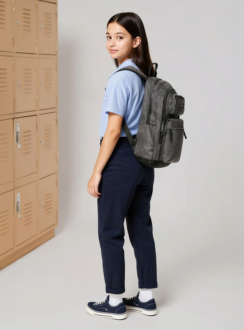 شنطة ظهر مدرسية سادة بأحزمة قابلة للتعديل وسحاب إغلاق من لي كوبر - 32×15×47 سم-cpkids-backtoschool-schoolbagsandbackpacks-backpacks-image-3