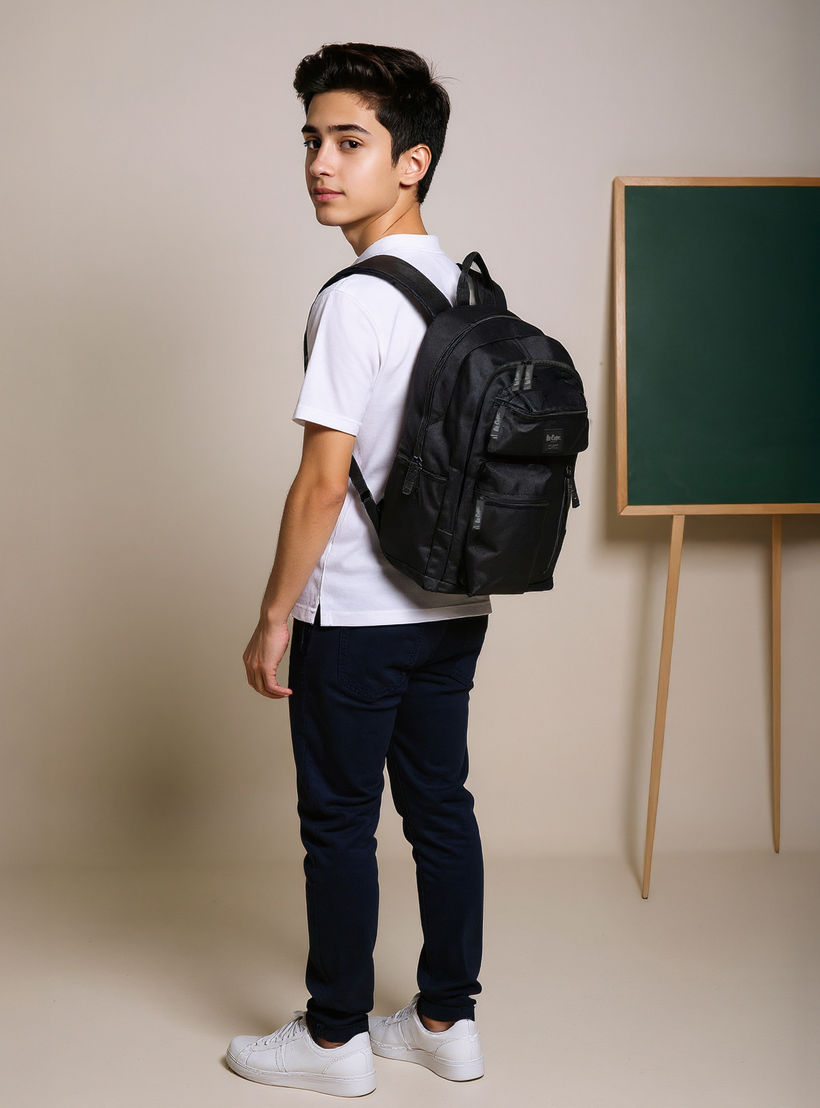 شنطة ظهر مدرسية سادة بأحزمة قابلة للتعديل وسحاب إغلاق من لي كوبر - 32×15×47 سم-cpkids-backtoschool-schoolbagsandbackpacks-backpacks-image-3