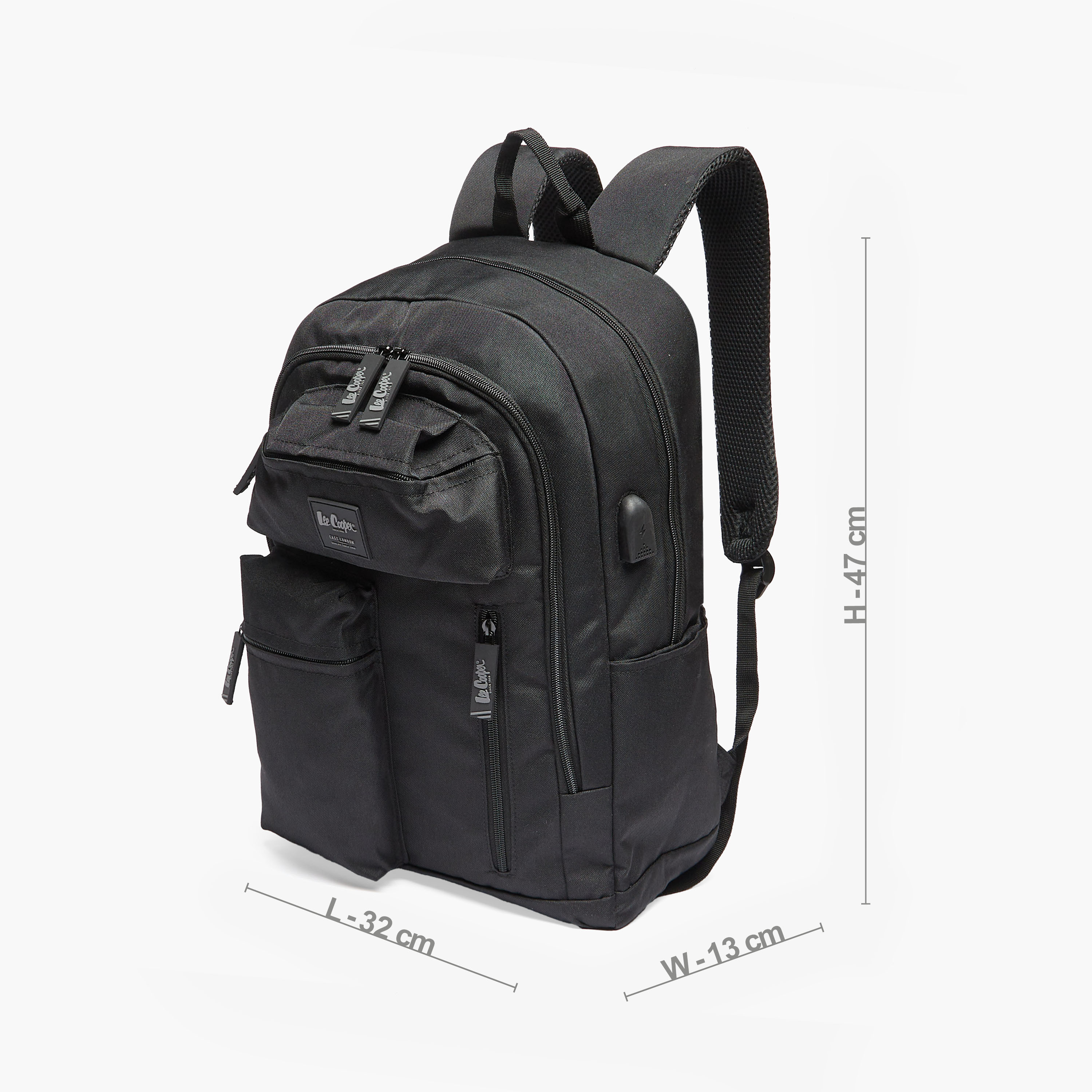 شنطة ظهر مدرسية سادة بأحزمة قابلة للتعديل وسحاب إغلاق من لي كوبر - 32×15×47 سم-cpkids-backtoschool-schoolbagsandbackpacks-backpacks-image-4