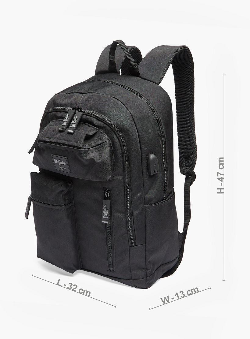شنطة ظهر مدرسية سادة بأحزمة قابلة للتعديل وسحاب إغلاق من لي كوبر - 32×15×47 سم-cpkids-backtoschool-schoolbagsandbackpacks-backpacks-image-4