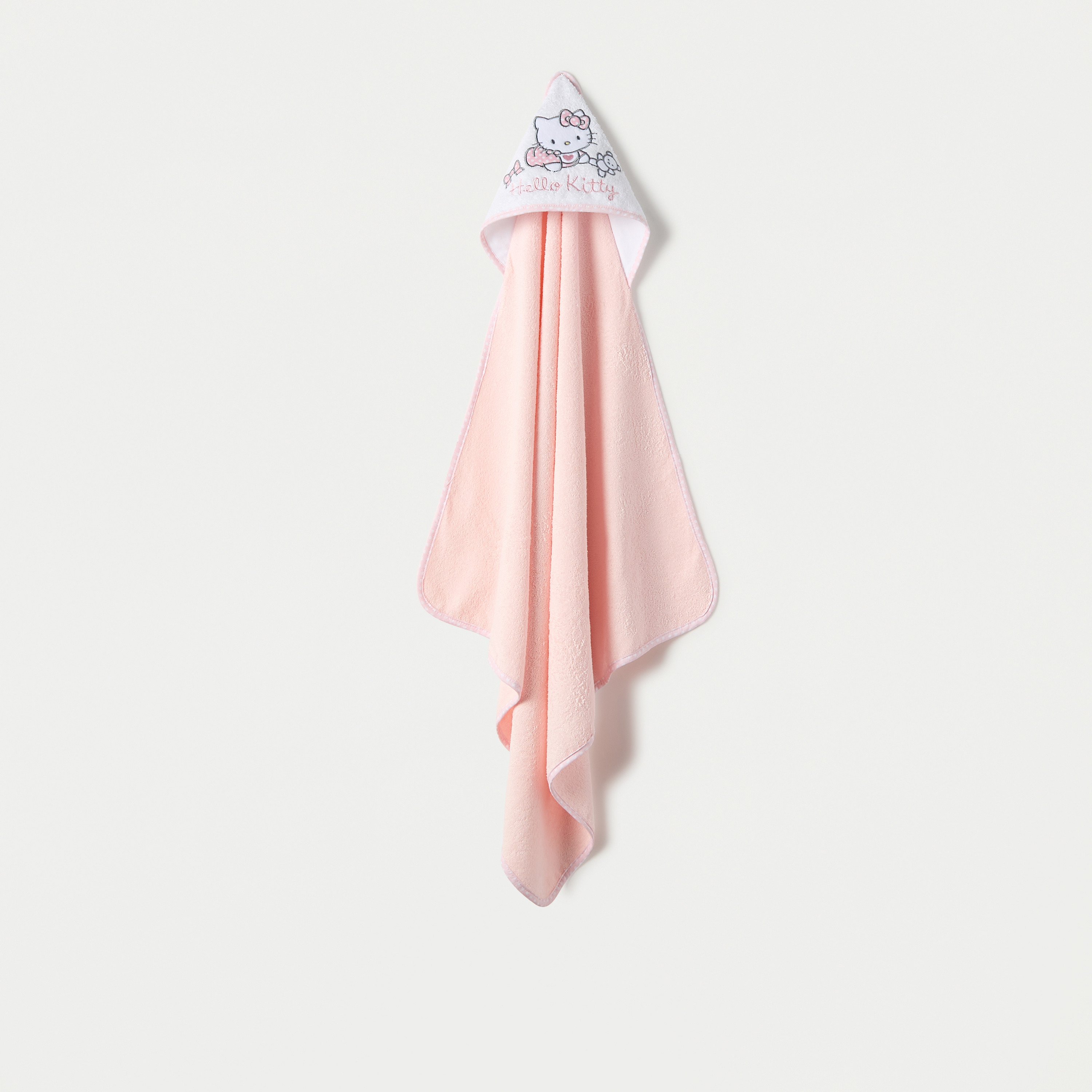 Hello Kitty Embroidered Hooded Towel - 76x76 cm-baby-bathandcare-towels-image-1