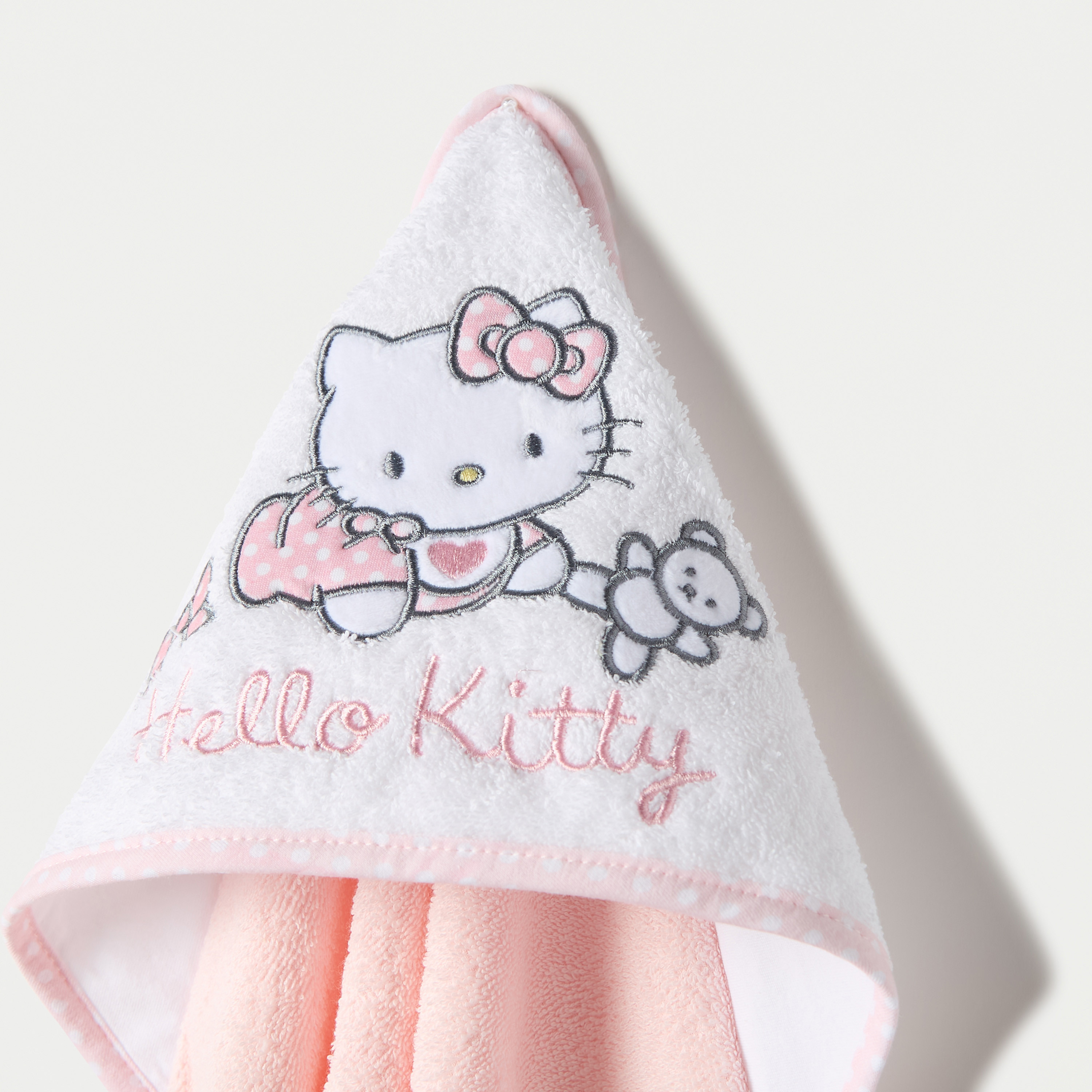 Hello Kitty Embroidered Hooded Towel - 76x76 cm-baby-bathandcare-towels-image-2