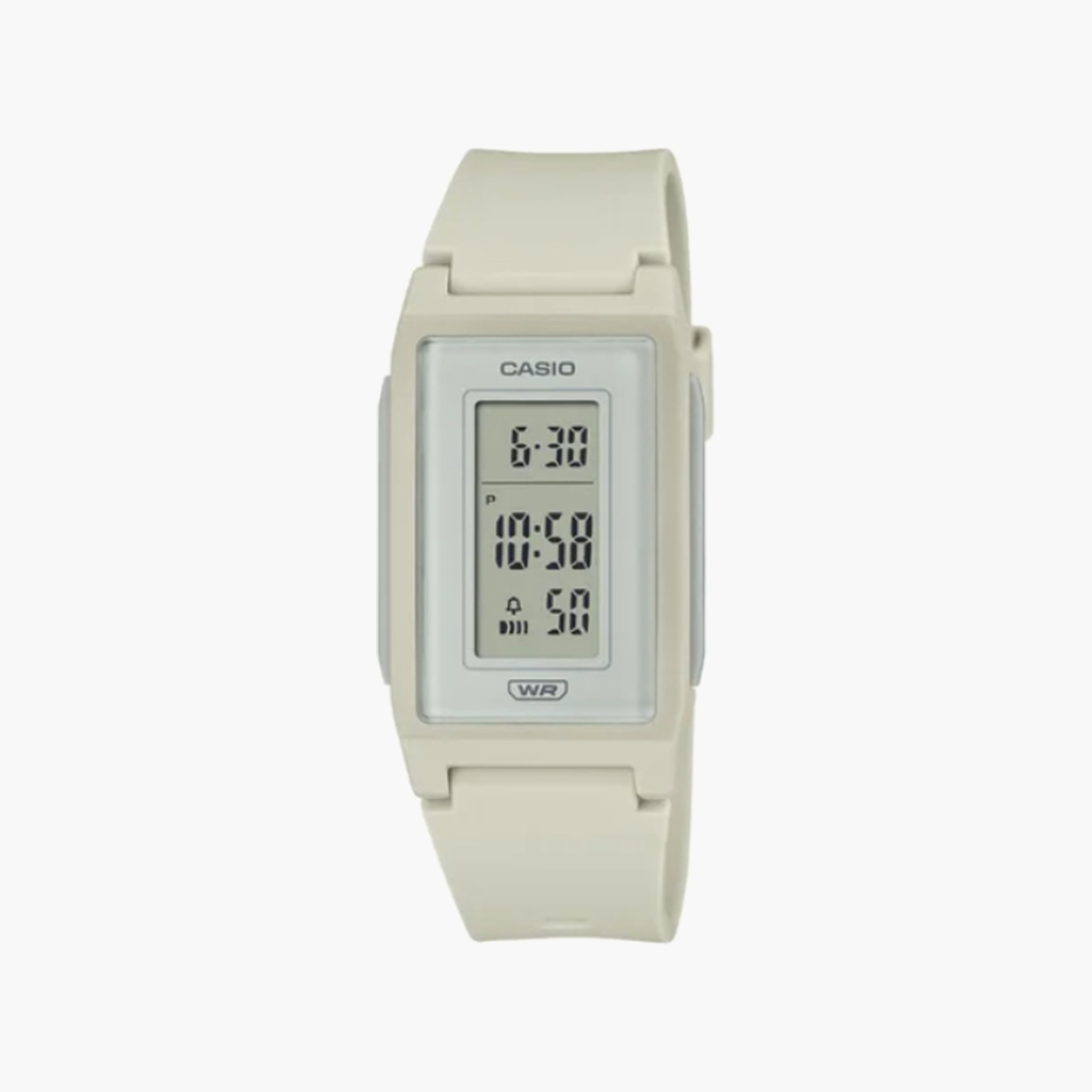 ساعة كاسيو رقمية بلون بيج بسوار سيليكون | LF-10WH-8DF-women-watchesandjewellery-watches-image-1