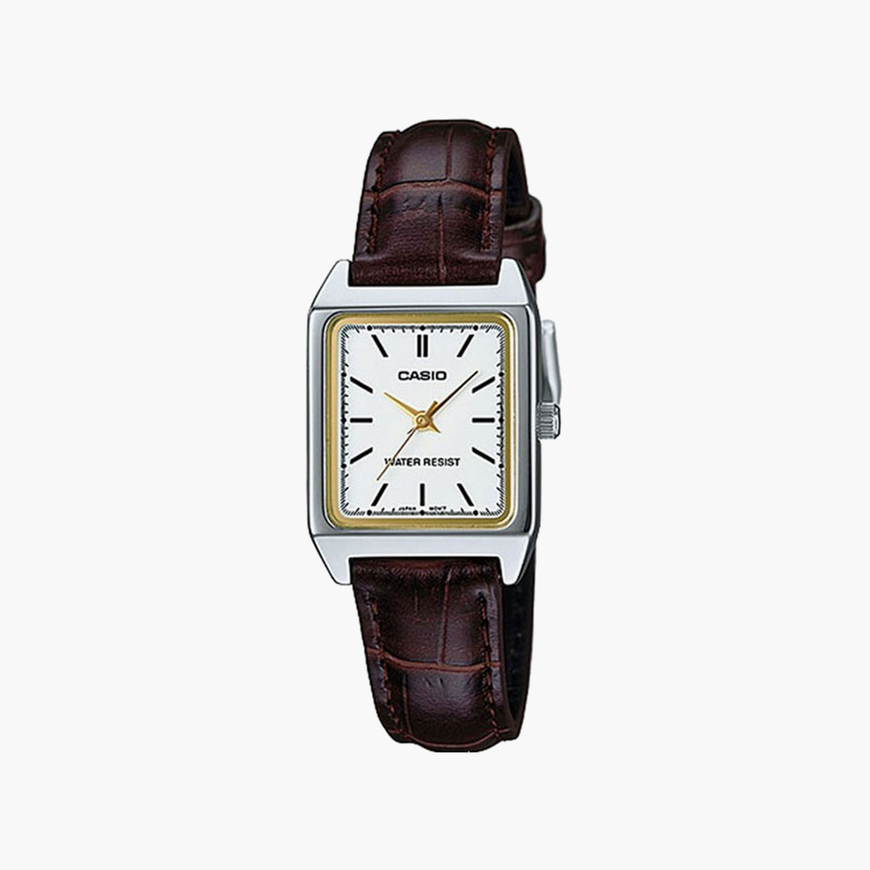 Casio Dark Brown Analog Leather Strap Watch | LTP-V007L-7E2UDF | 22 MM-women-watchesandjewellery-watches-image-1