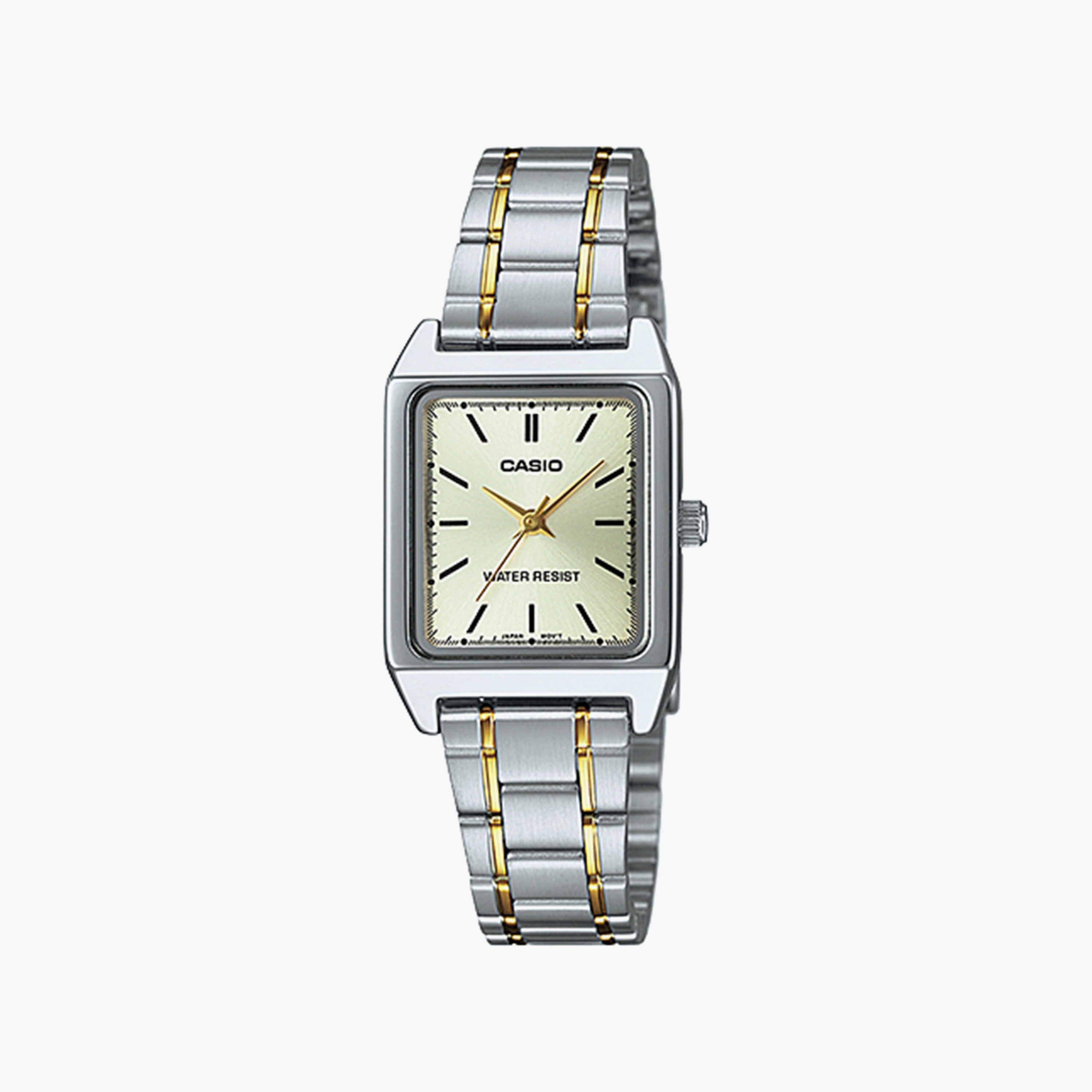 ساعة كاسيو بلون فضي وذهبي ذو انالوج بسوار ستانلس ستيل | LTP-V007SG-9EUDF-women-watchesandjewellery-watches-image-1