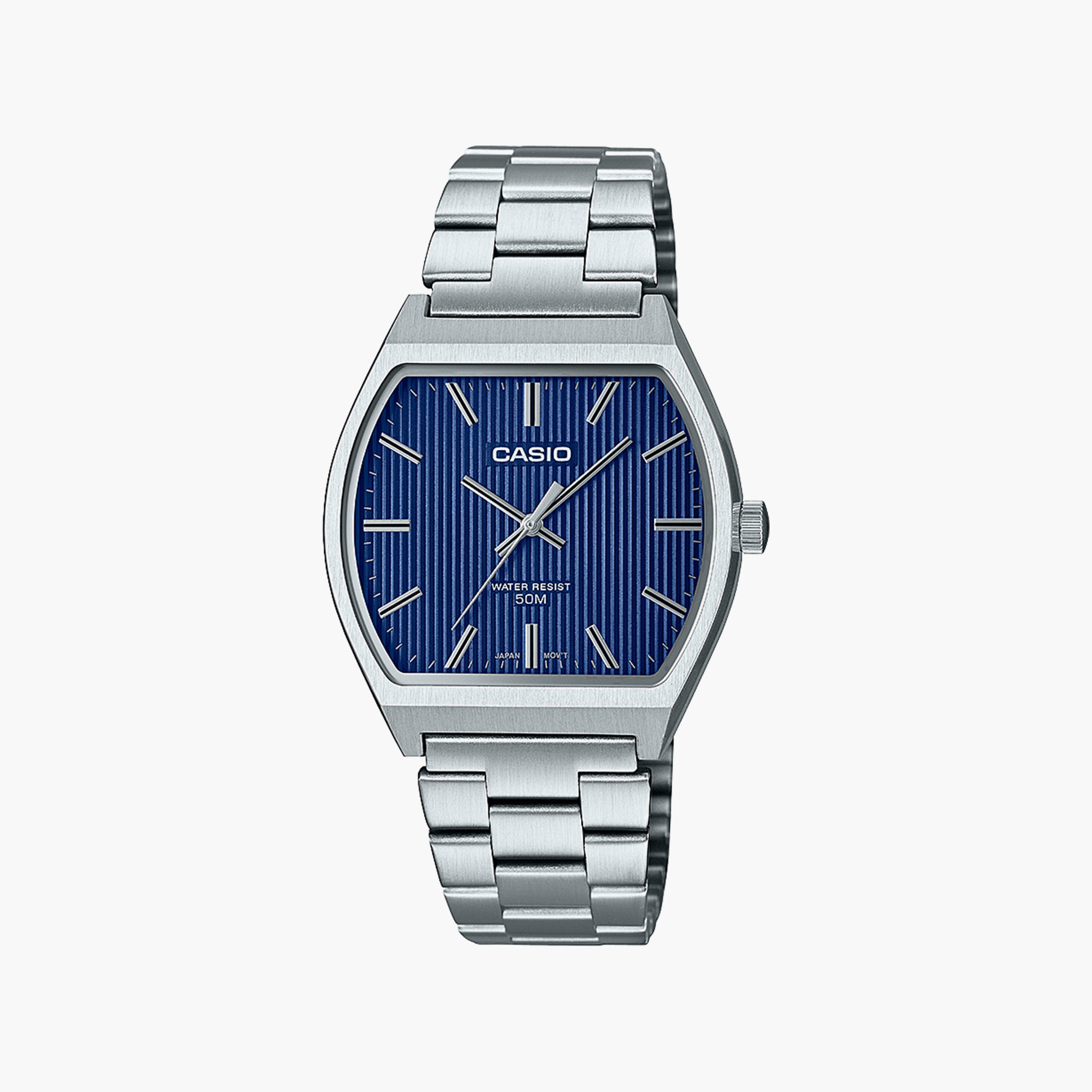 ساعة كاسيو بلون فضي مع انالوج بسوار ستانلس ستيل | MTP-B140D-2AVDF-men-watchesandjewellery-watches-image-1