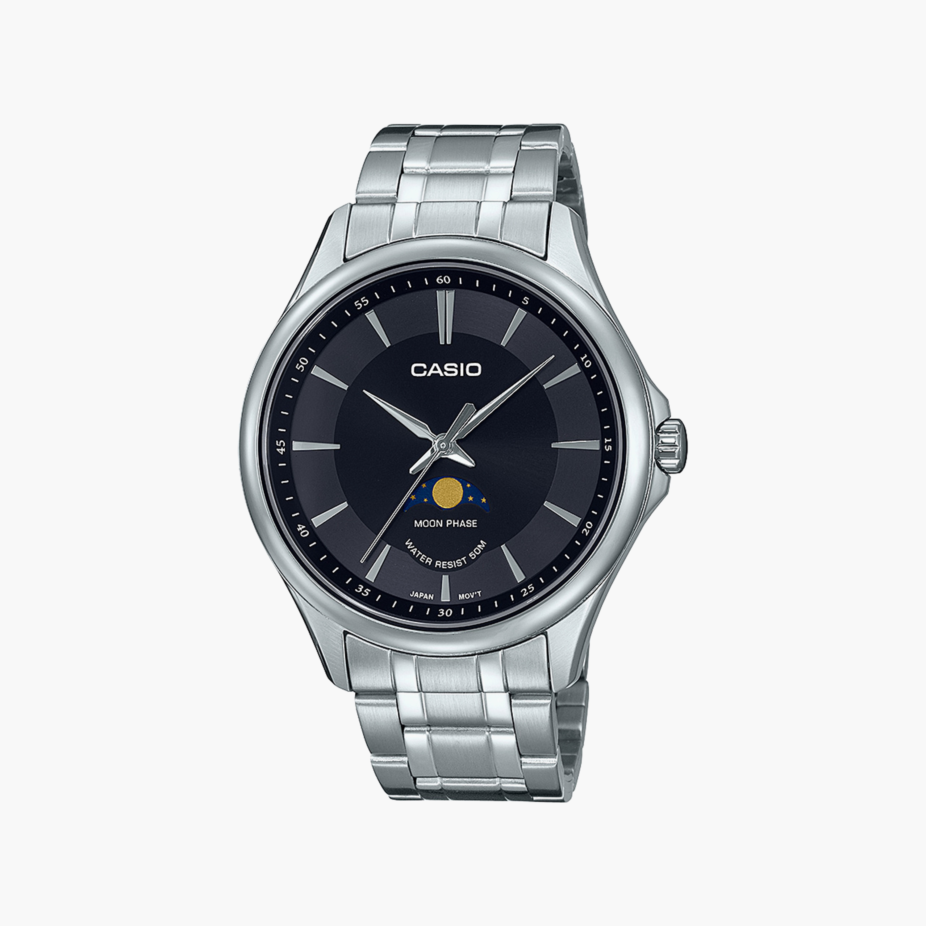 ساعة كاسيو للرجال بلون فضي مع انالوج بسوار ستانلس ستيل | MTP-M100D-1AVDF-men-watchesandjewellery-watches-image-1