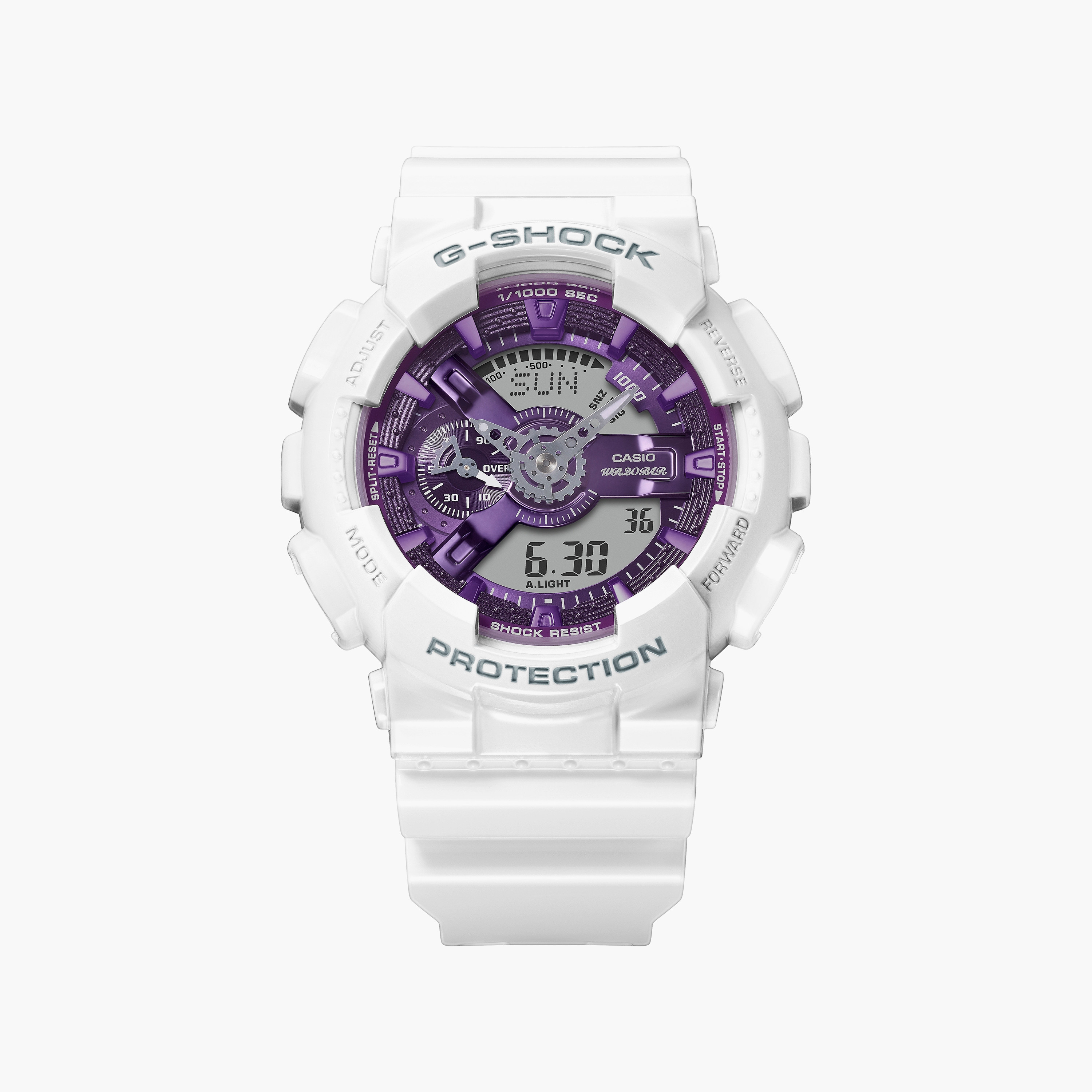 G-SHOCK Unisex White Analog-Digital Silicone Strap Watch | GA-110WS-7ADR | 51 MM-men-watchesandjewellery-watches-image-1