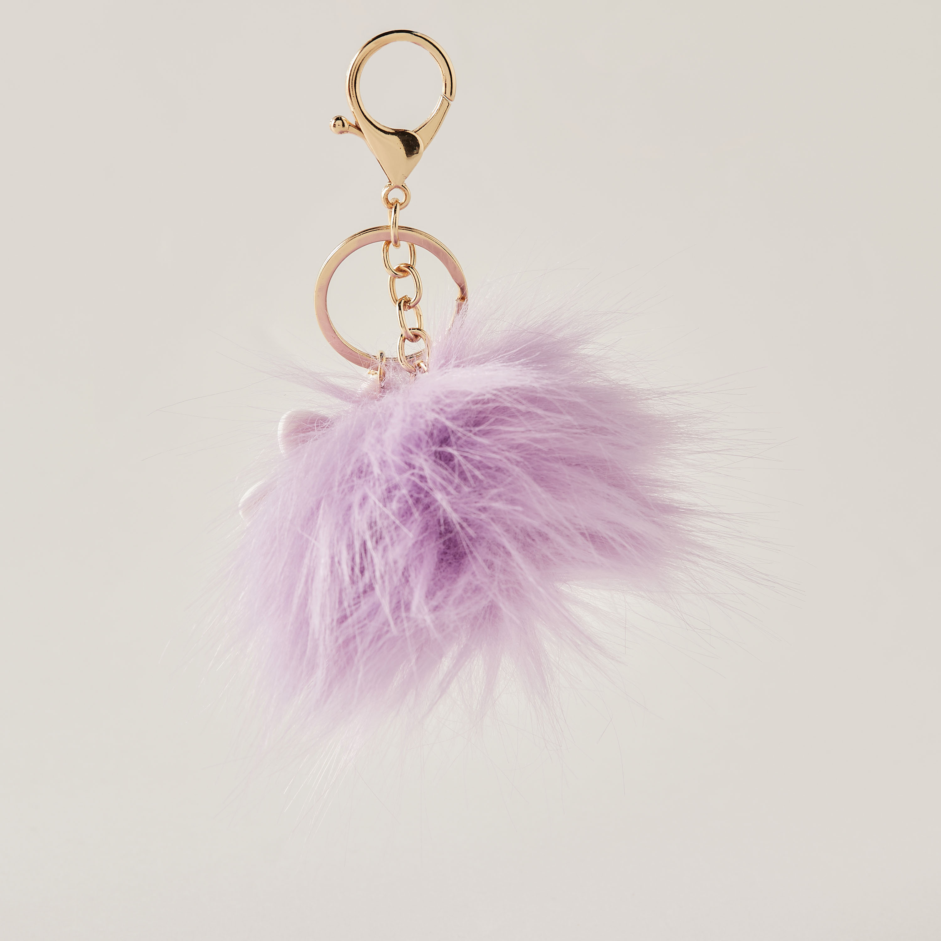 سلسلة مفاتيح مزيّنة بكرات بوم بوم وزهرة مع مشبك إغلاق-girls-accessories-keyringsandbagcharms-image-2
