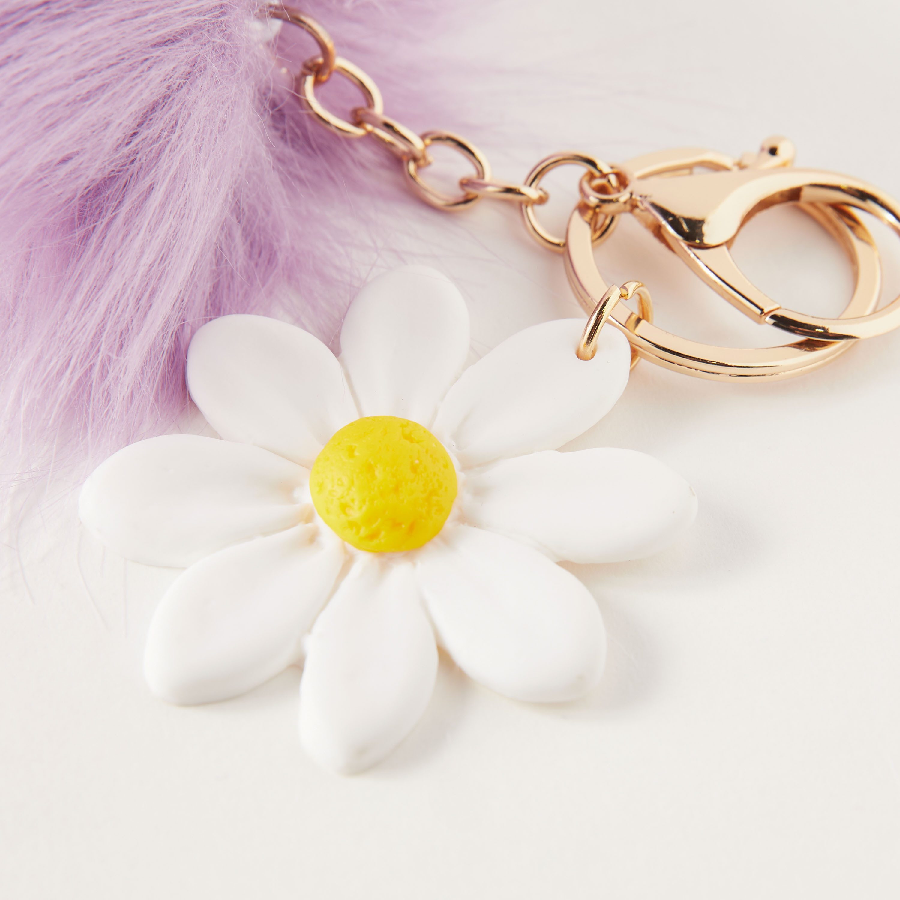 Flower Detail Pom-Pom Keyring with Lobster Clasp-girls-accessories-keyringsandbagcharms-image-3