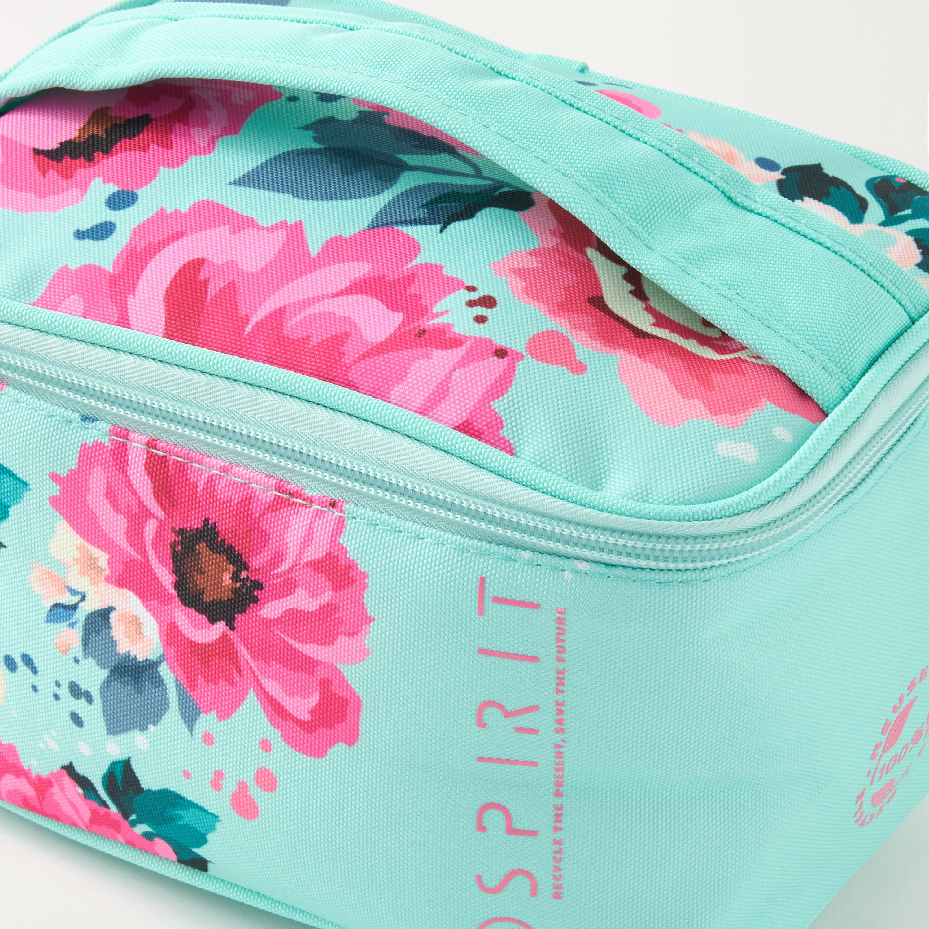 شنطة غداء بسحاب إغلاق ومقبض علوي وطبعات أزهار من سبيريت-school-lunchessentials-lunchbags-image-3
