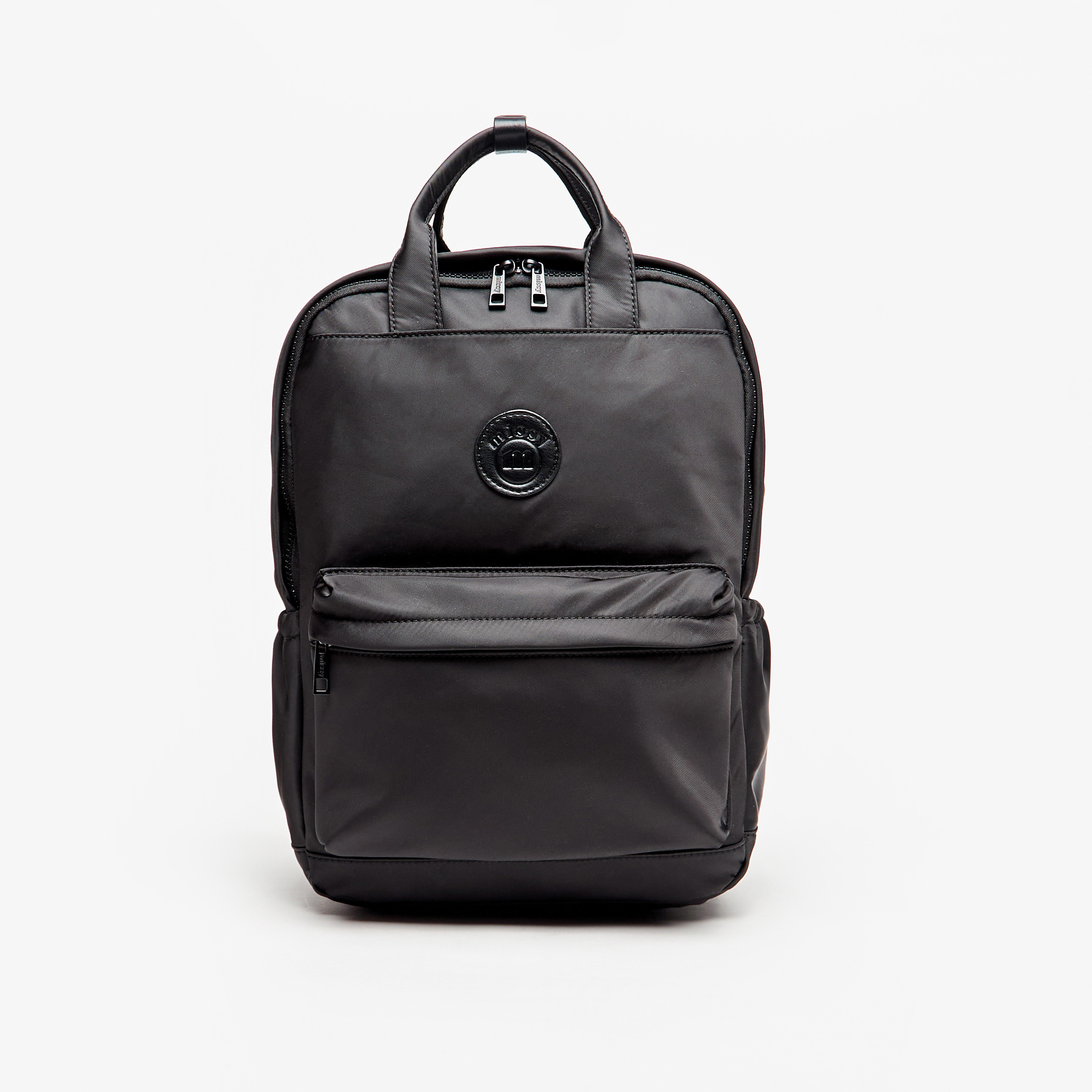 شنطة ظهر بحمالات قابلة للتعديل وسحّاب إغلاق وزخارف شعار من ميسي - 12x41x30 سم-women-bagsandwallets-backpacks-image-1