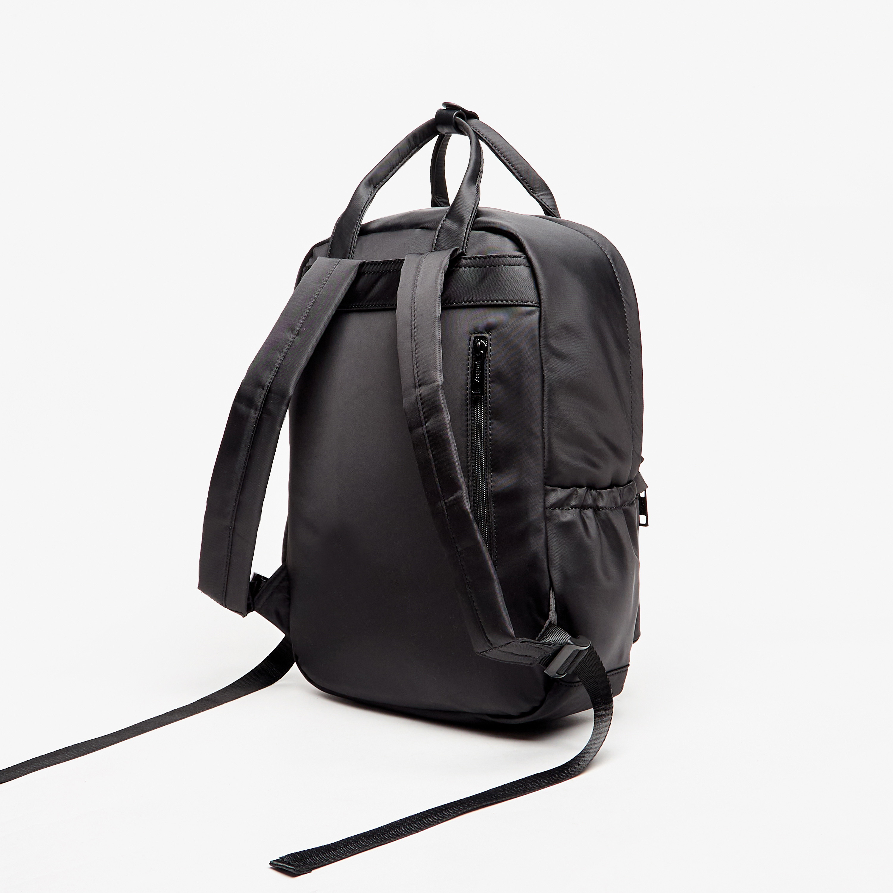 شنطة ظهر بحمالات قابلة للتعديل وسحّاب إغلاق وزخارف شعار من ميسي - 12x41x30 سم-women-bagsandwallets-backpacks-image-2
