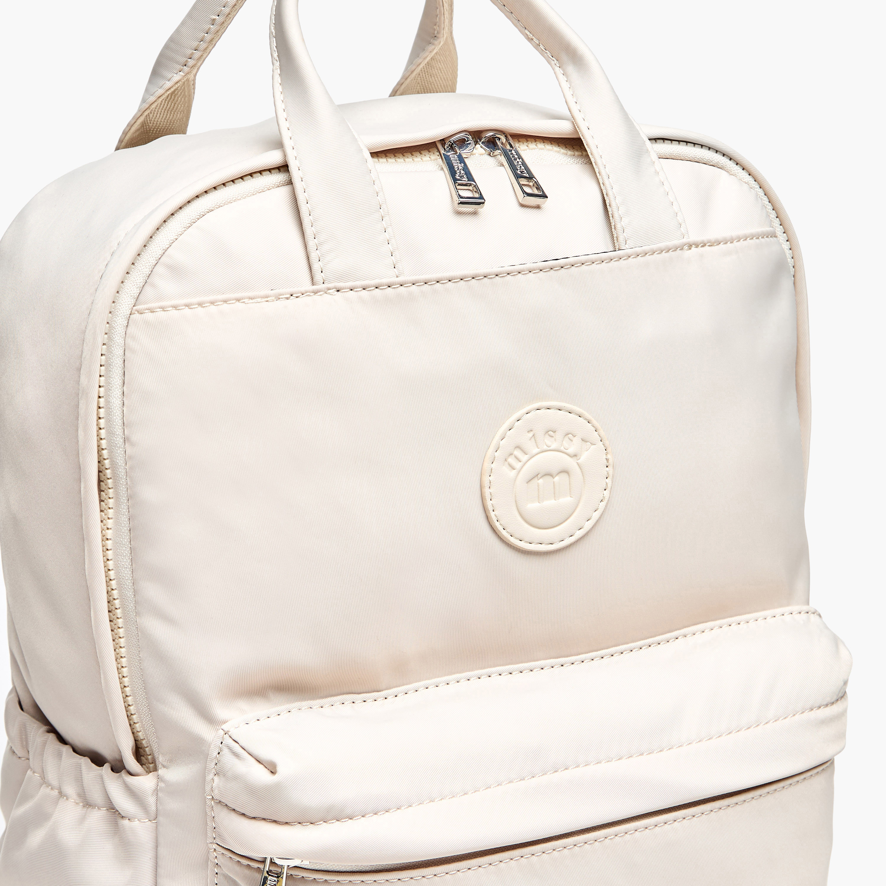 Missy Logo Applique Backpack with Adjustable Strap and Zip Closure - 12x41x30 cm-women-bagsandwallets-backpacks-image-4