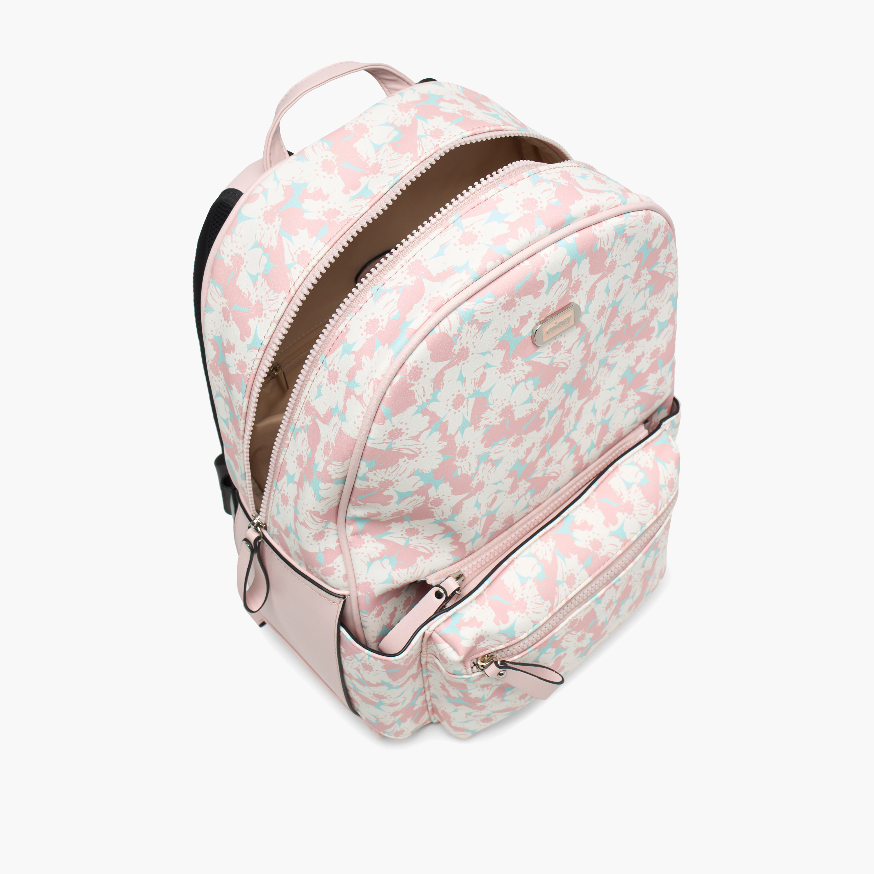 شنطة ظهر بطبعات زهور وجيب أمامي قابل للفصل من ميسي - 31x40x13 سم-women-bagsandwallets-backpacks-image-6