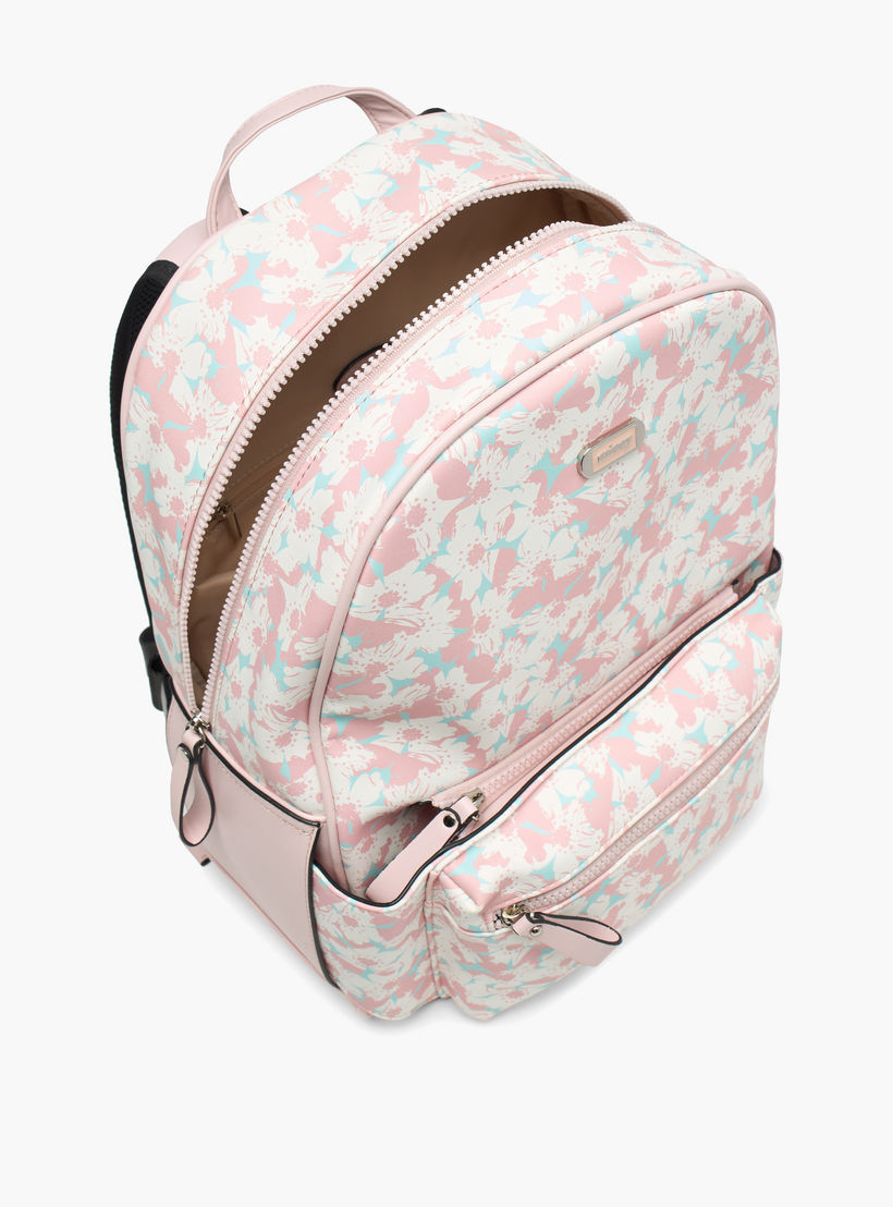 شنطة ظهر بطبعات زهور وجيب أمامي قابل للفصل من ميسي - 31x40x13 سم-women-bagsandwallets-backpacks-image-6
