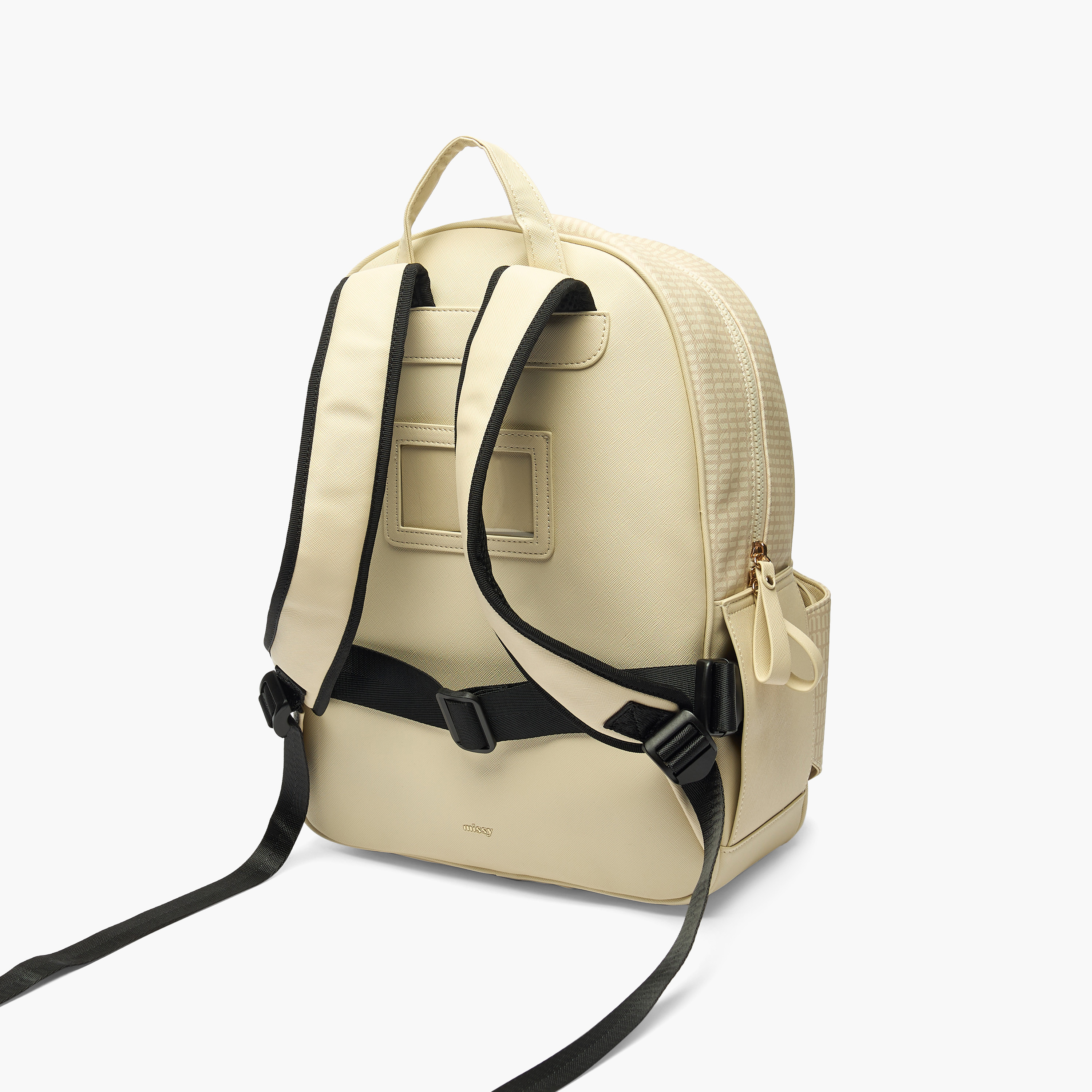 Missy Monogram Print Backpack with Adjustable Straps and Zip Closure - 31x13x40 cm-women-bagsandwallets-backpacks-image-3