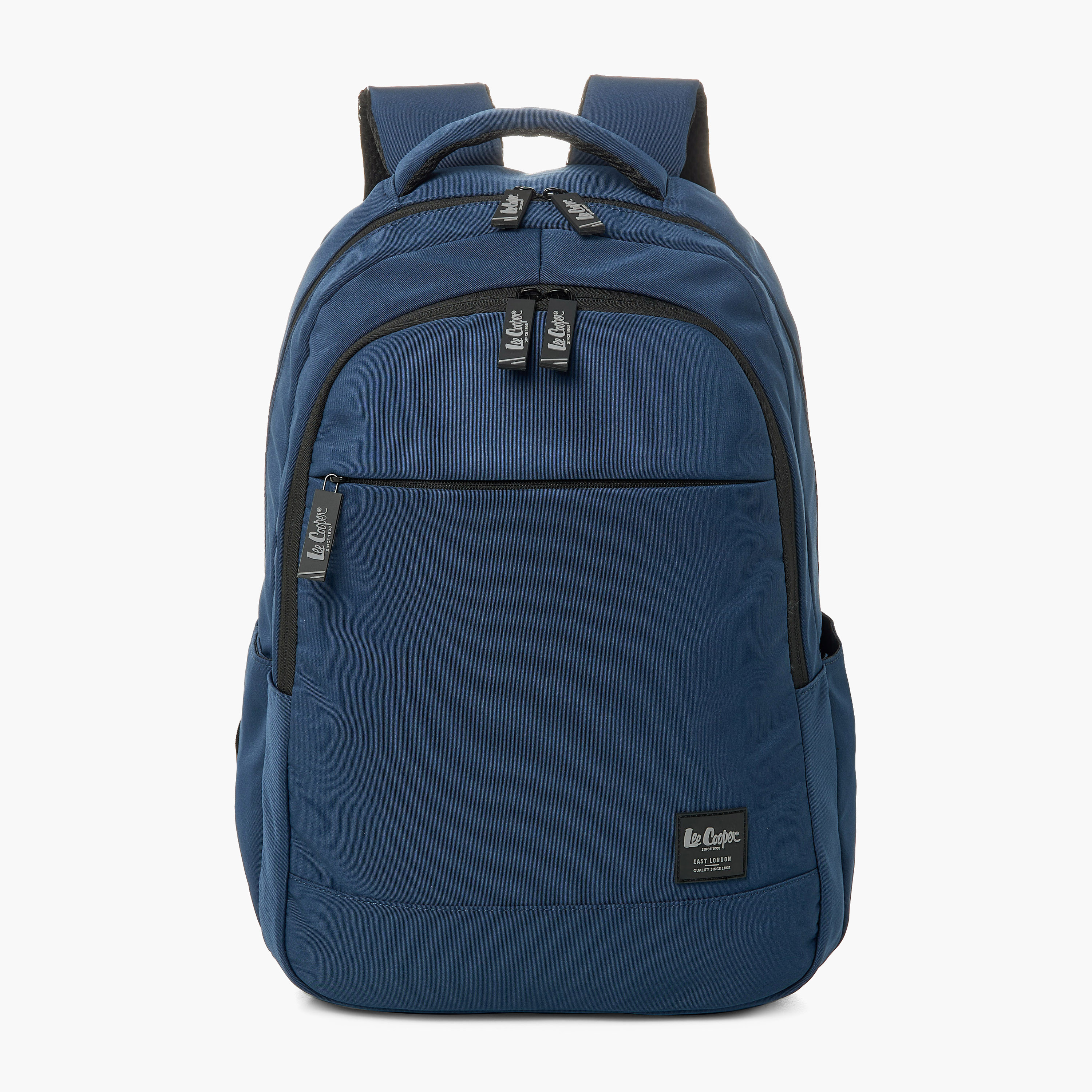 Shop Lee Cooper Solid Backpack with Adjustable Shoulder