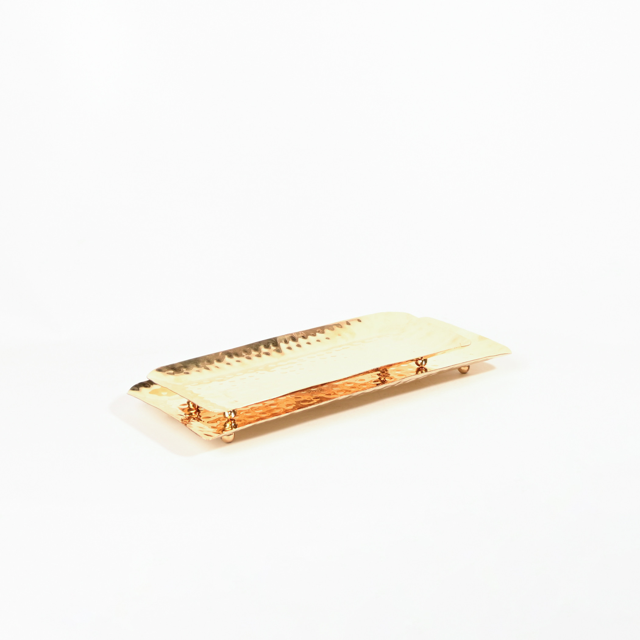 Crafted by Lifestyle 2-Piece Brass Serving Tray Set-household-dining-serveware-servingtrays-image-2