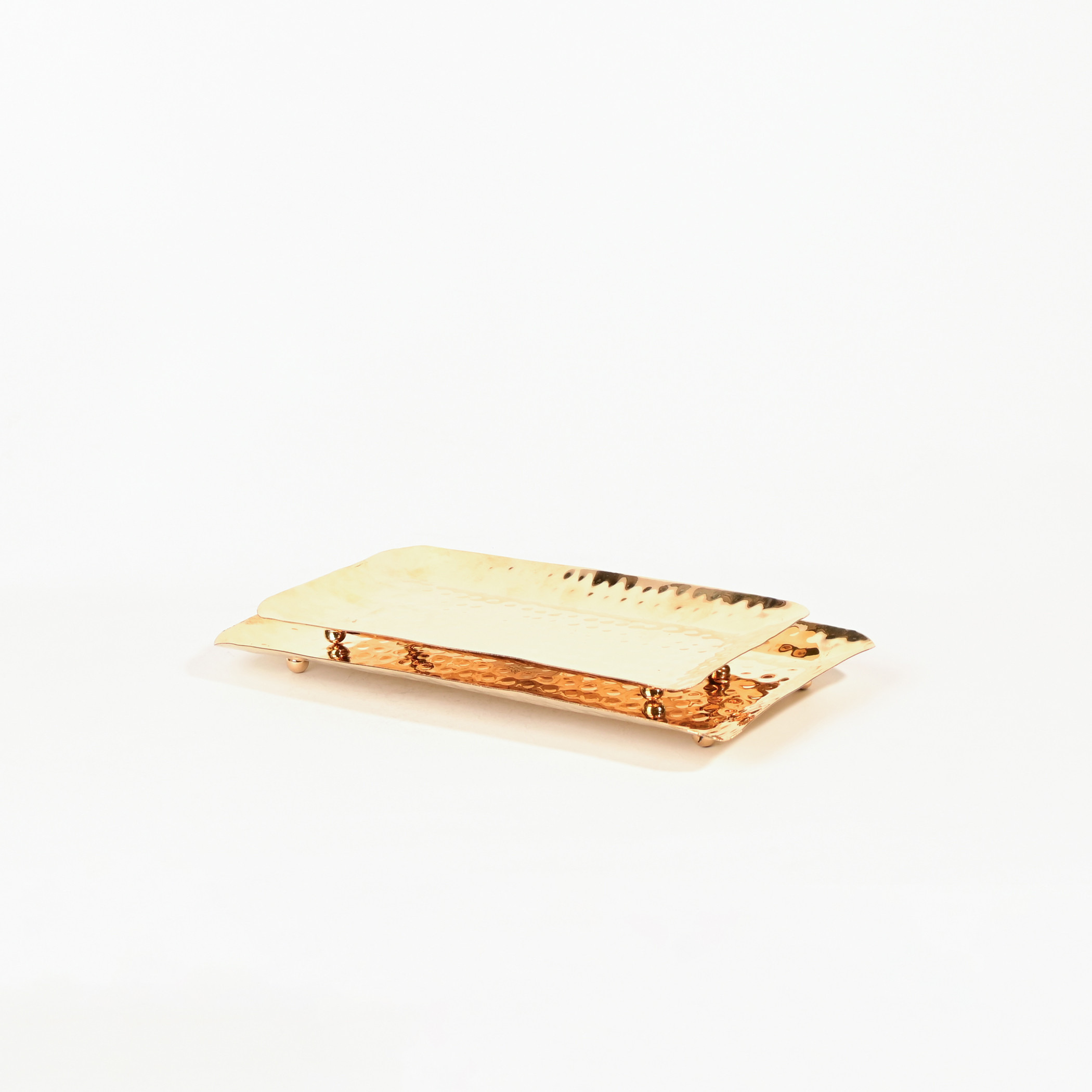 Crafted by Lifestyle 2-Piece Brass Serving Tray Set-household-dining-serveware-servingtrays-image-3