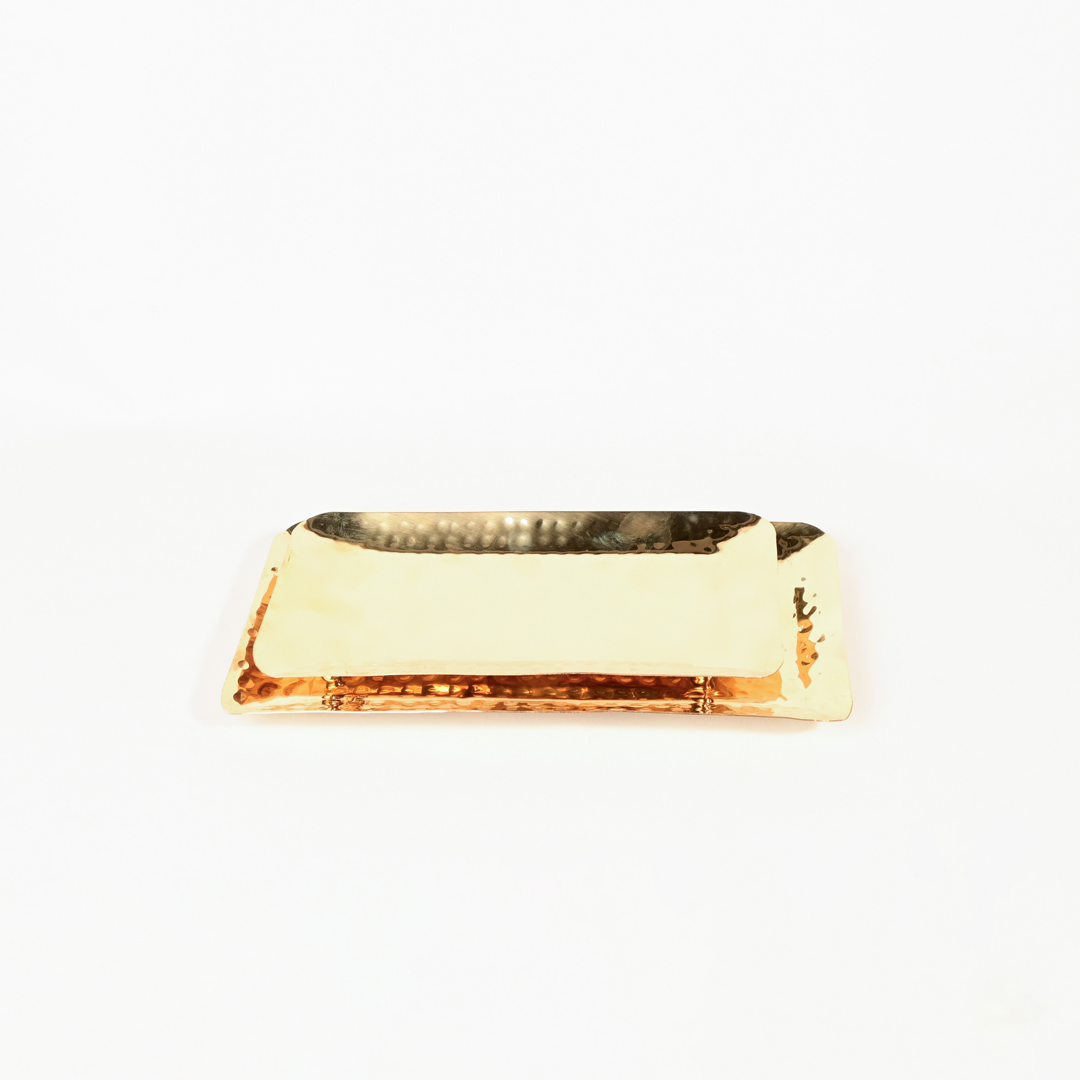 طقم صواني تقديم من قطعتين بالنحاس الأصفر من كرافتد باي لايف ستايل-household-dining-serveware-servingtrays-image-4