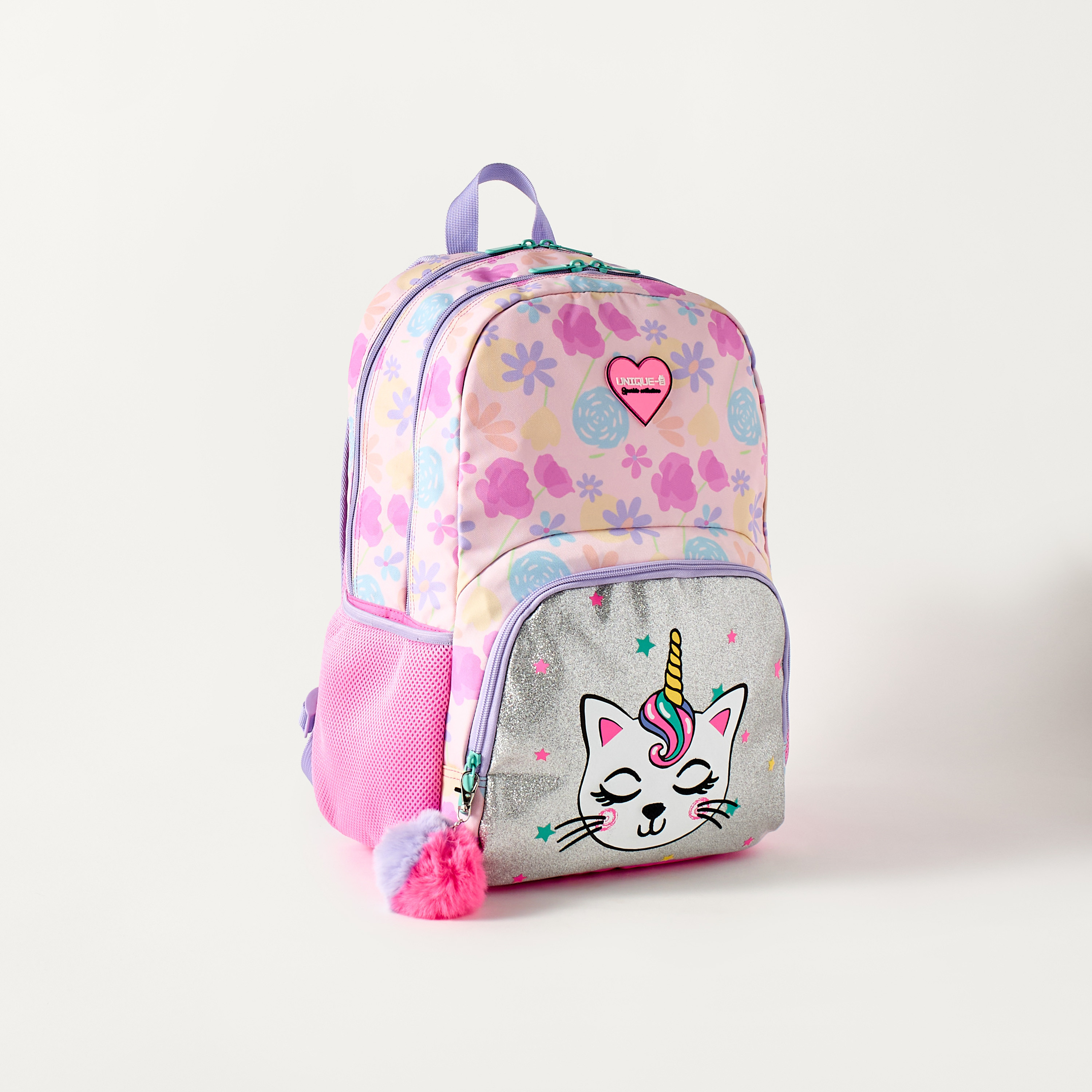 شنطة ظهر بحمالات قابلة للتعديل وطبعات قطة 15 بوصة من يونيك- 30x18.5x45 سم-school-bagsandbackpacks-backpacks-image-3
