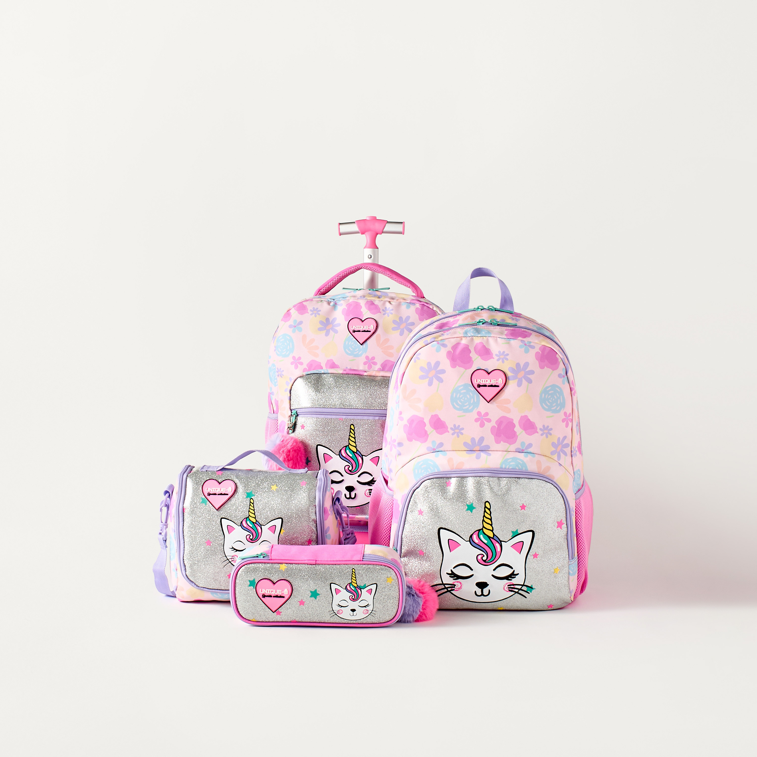 شنطة ظهر بحمالات قابلة للتعديل وطبعات قطة 15 بوصة من يونيك- 30x18.5x45 سم-school-bagsandbackpacks-backpacks-image-8