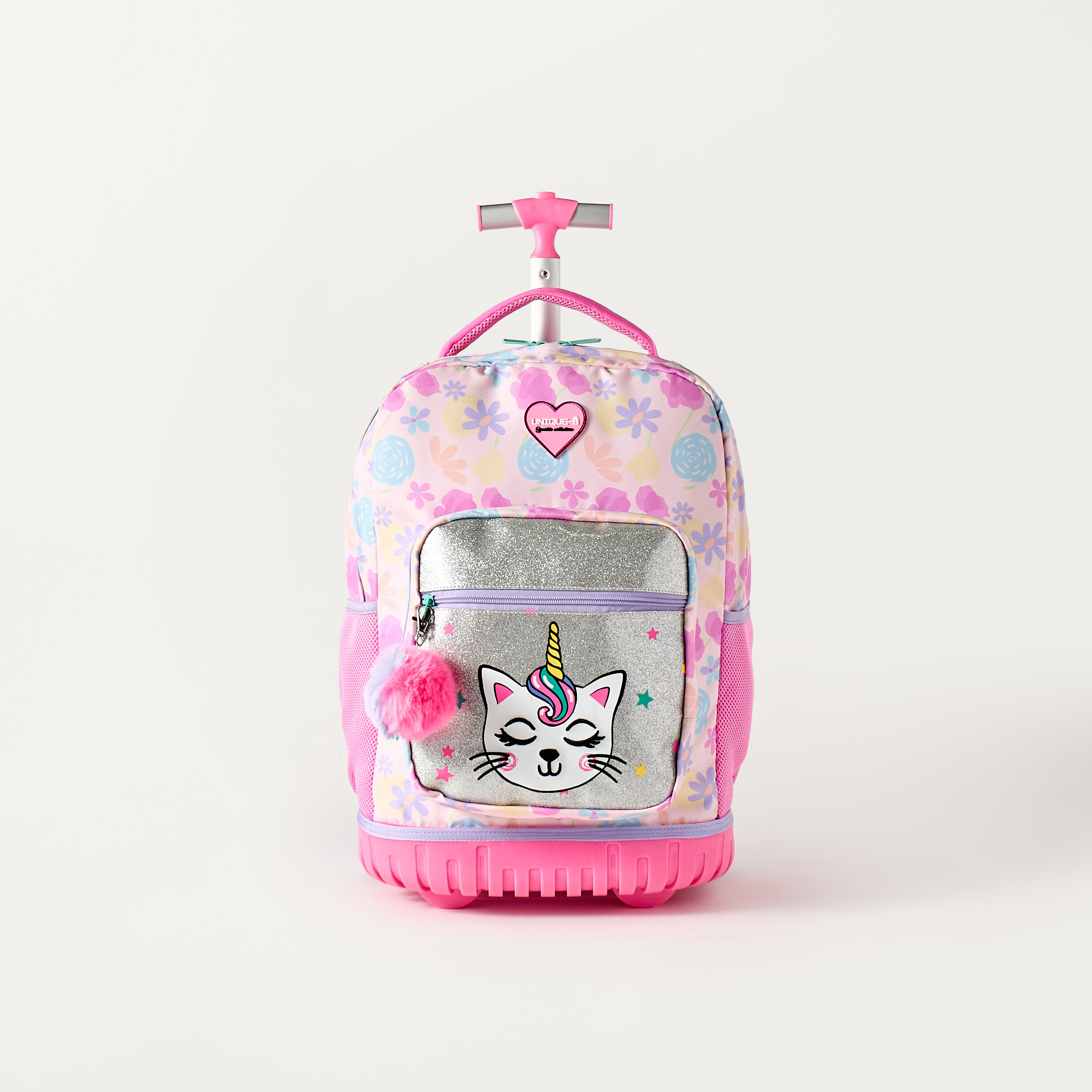 Unique Cat Print 15-inch Trolley Backpack with Wheels - 32x22x47 cms-school-bagsandbackpacks-trolleybags-image-1